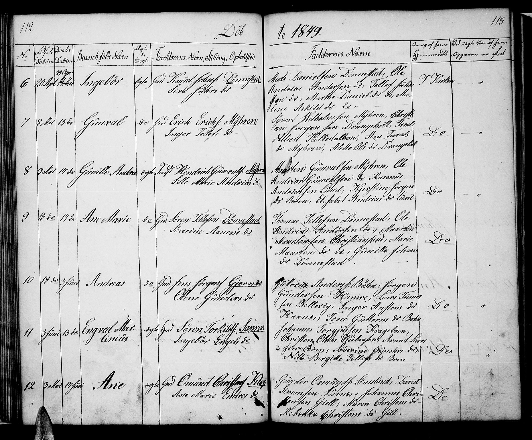 Tveit sokneprestkontor, AV/SAK-1111-0043/F/Fb/L0002: Parish register (copy) no. B 2, 1835-1854, p. 112-113