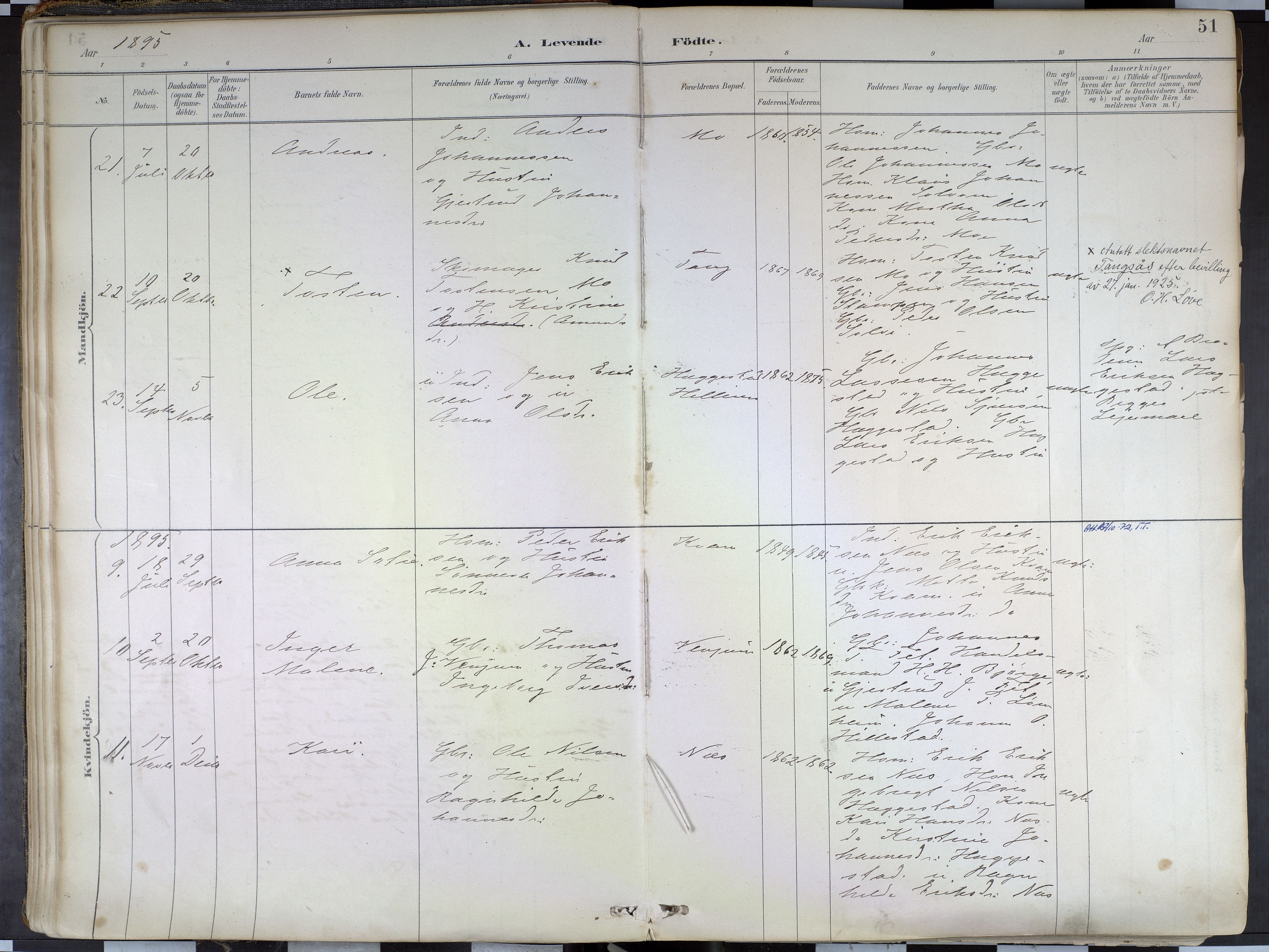 Hafslo sokneprestembete, AV/SAB-A-80301/H/Haa/Haab/L0001: Parish register (official) no. B 1, 1886-1945, p. 51