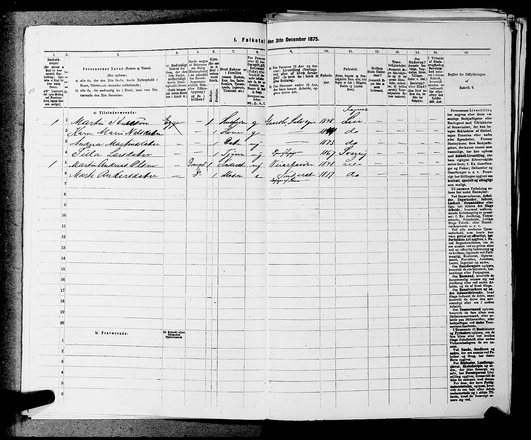 SAKO, 1875 census for 0626P Lier, 1875, p. 824