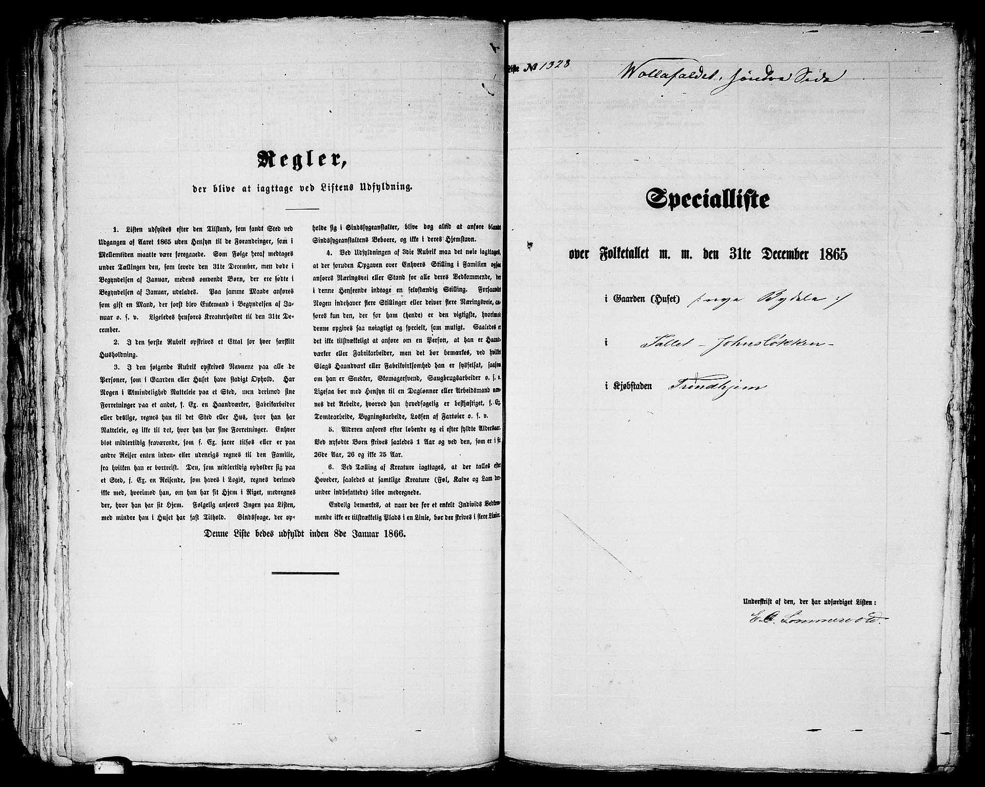 RA, 1865 census for Trondheim, 1865, p. 2755