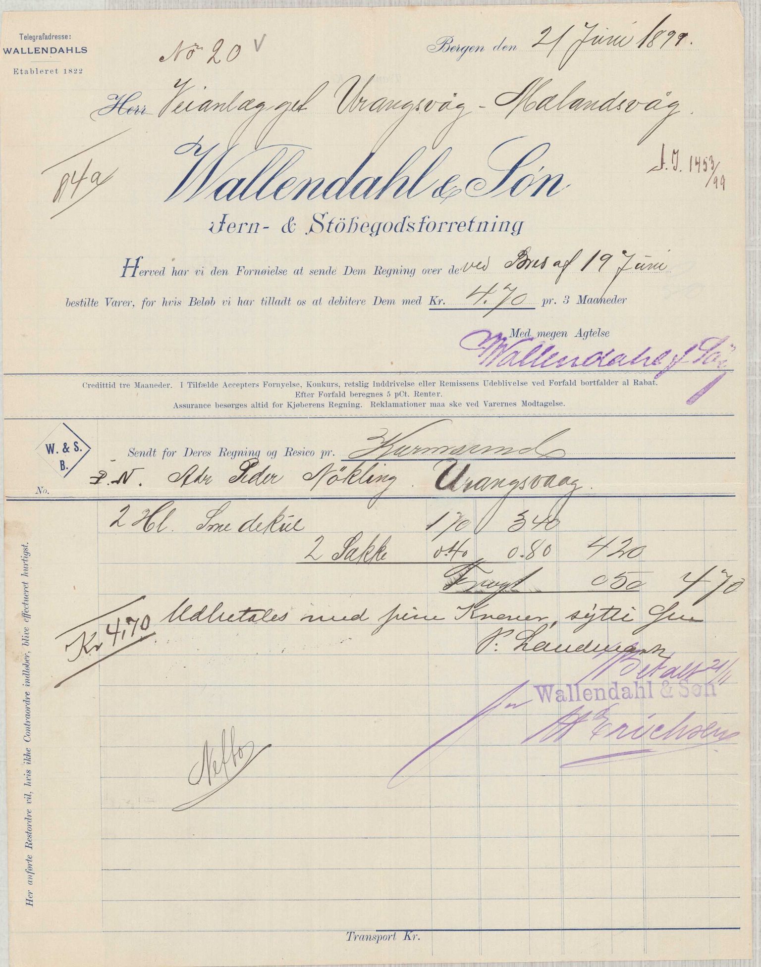 Finnaas kommune. Formannskapet, IKAH/1218a-021/E/Ea/L0002/0001: Rekneskap for veganlegg / Rekneskap for veganlegget Urangsvåg - Mælandsvåg, 1898-1900, p. 79