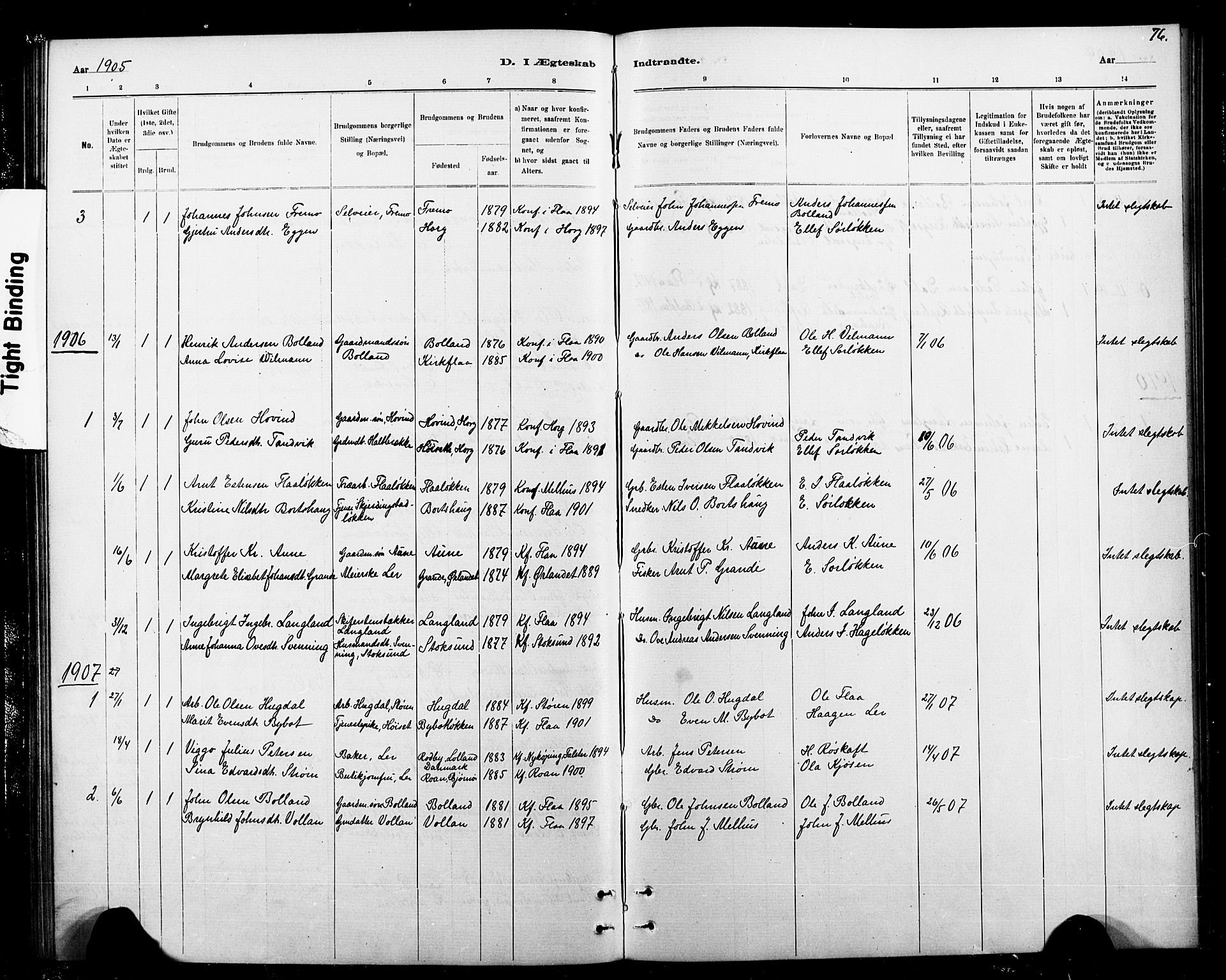 Ministerialprotokoller, klokkerbøker og fødselsregistre - Sør-Trøndelag, AV/SAT-A-1456/693/L1123: Parish register (copy) no. 693C04, 1887-1910, p. 76