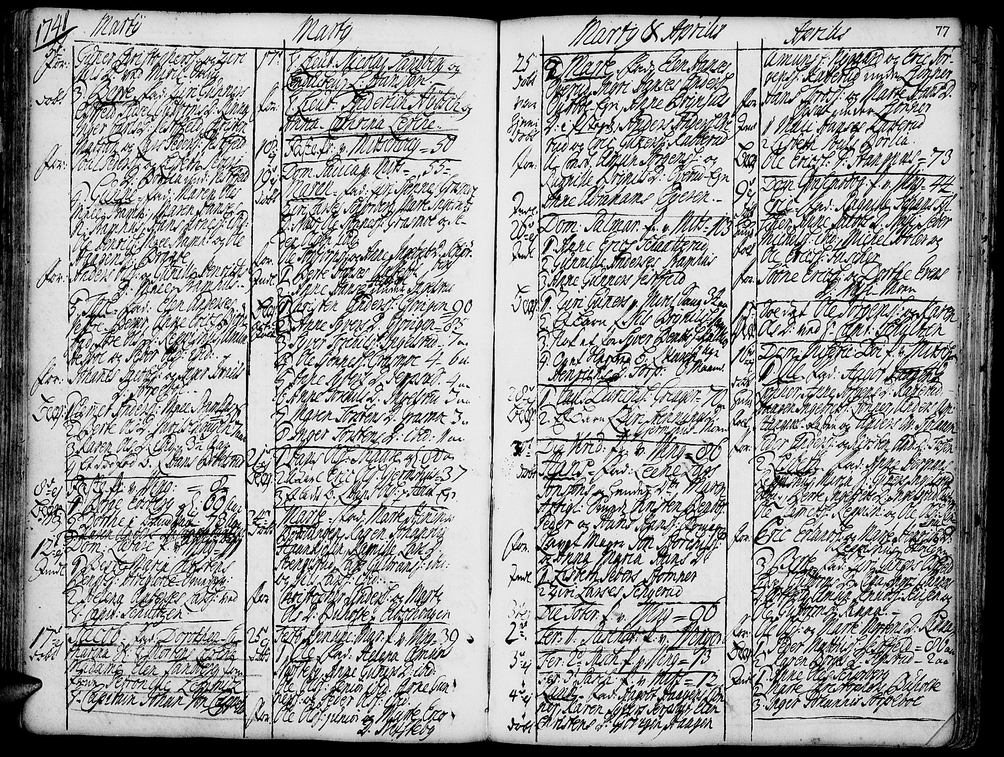 Vinger prestekontor, AV/SAH-PREST-024/H/Ha/Haa/L0002: Parish register (official) no. 2, 1730-1751, p. 77