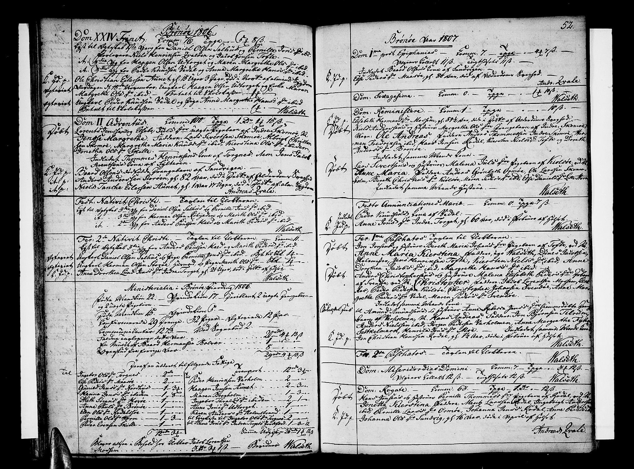 Ministerialprotokoller, klokkerbøker og fødselsregistre - Nordland, SAT/A-1459/813/L0196: Parish register (official) no. 813A06, 1804-1819, p. 52