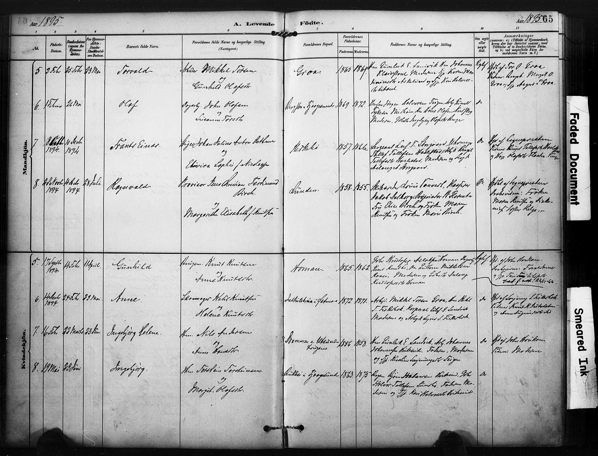 Kviteseid kirkebøker, AV/SAKO-A-276/F/Fa/L0008: Parish register (official) no. I 8, 1882-1903, p. 65