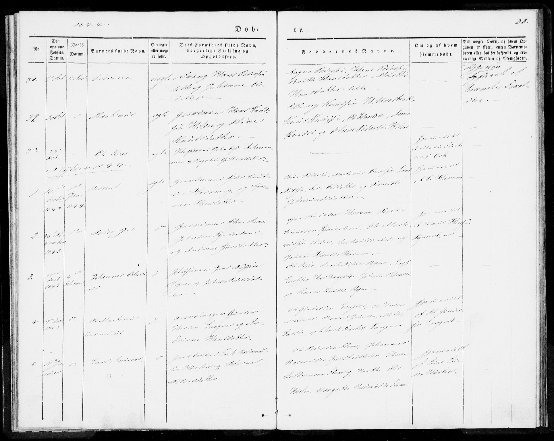 Ministerialprotokoller, klokkerbøker og fødselsregistre - Møre og Romsdal, AV/SAT-A-1454/536/L0496: Parish register (official) no. 536A05, 1840-1847, p. 23