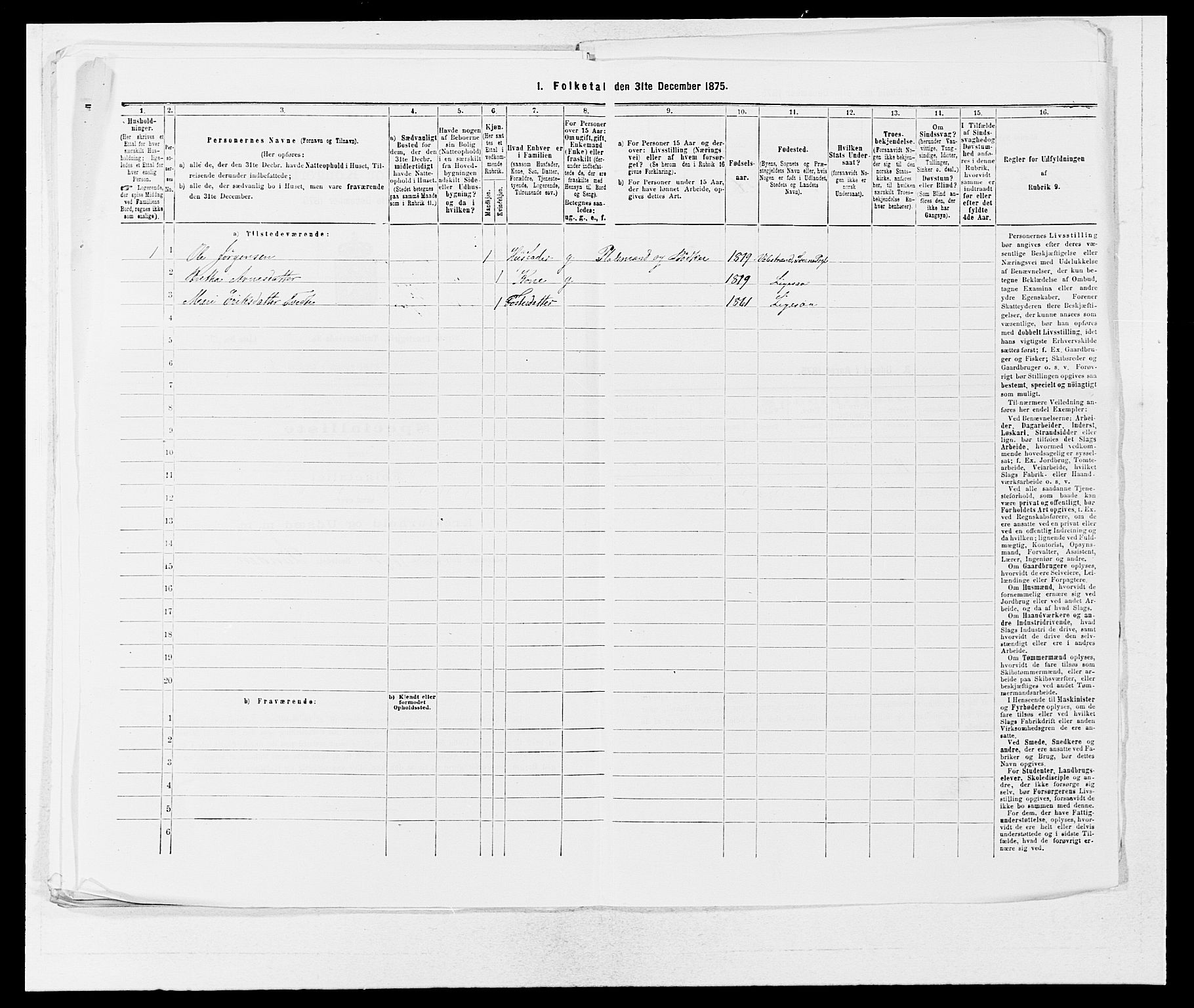 SAB, 1875 census for 1216P Sveio, 1875, p. 1357