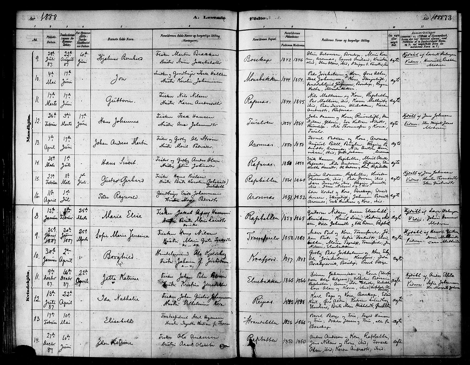 Alta sokneprestkontor, SATØ/S-1338/H/Ha/L0002.kirke: Parish register (official) no. 2, 1879-1892, p. 73