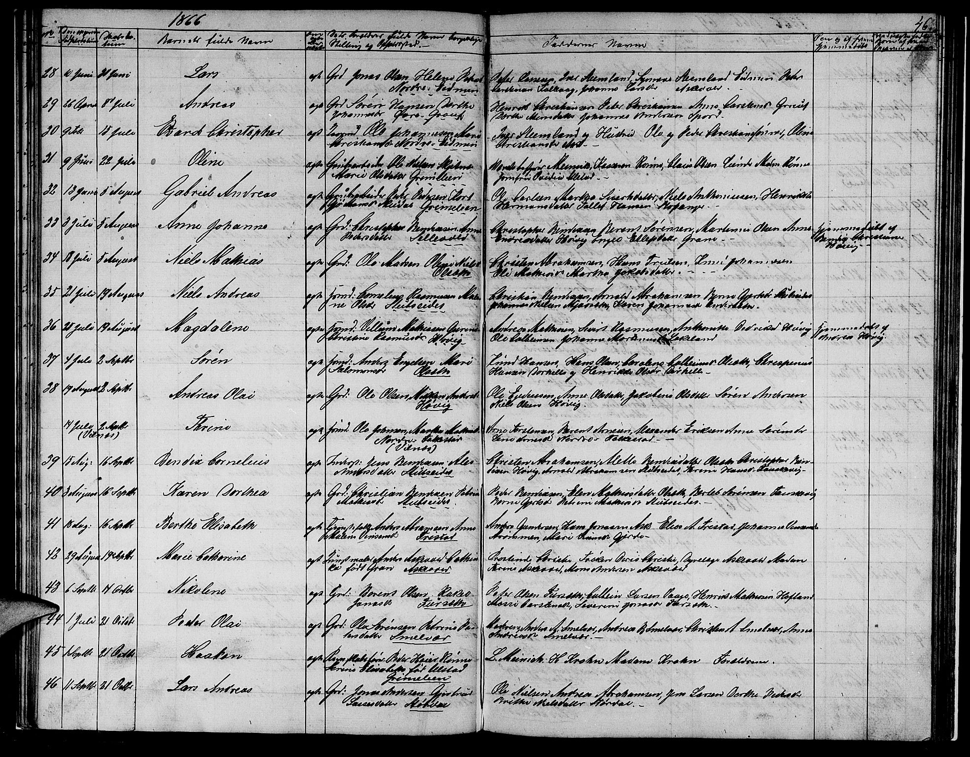Askvoll sokneprestembete, SAB/A-79501/H/Hab/Haba/L0001: Parish register (copy) no. A 1, 1853-1872, p. 46