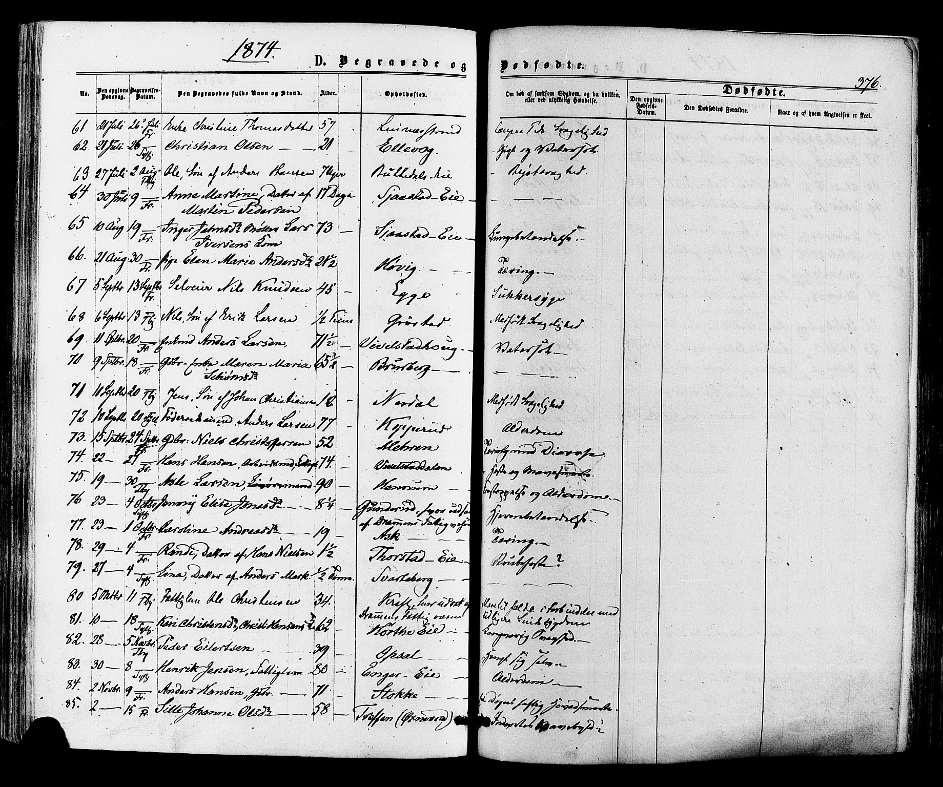 Lier kirkebøker, AV/SAKO-A-230/F/Fa/L0013: Parish register (official) no. I 13, 1865-1874, p. 376