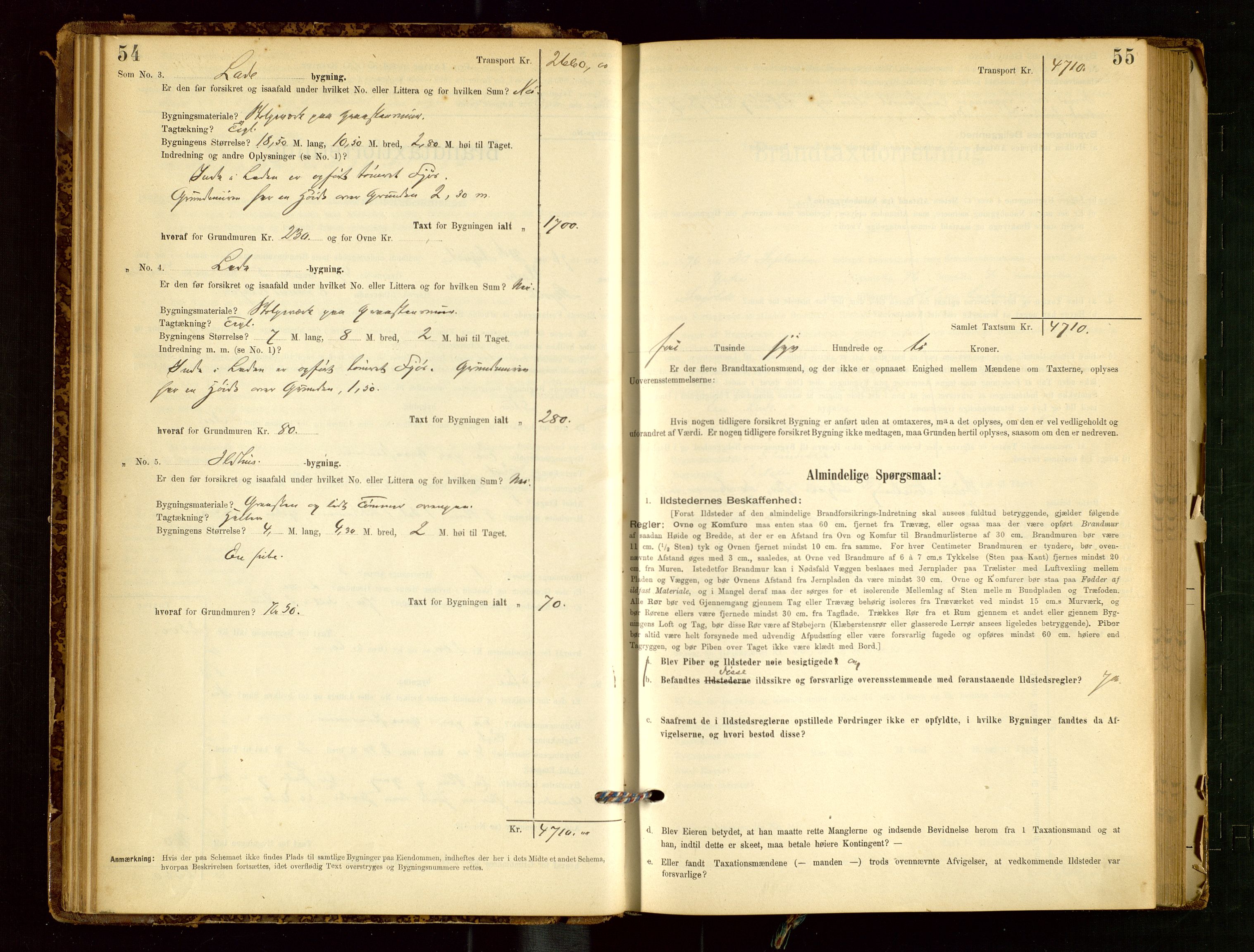 Skjold lensmannskontor, AV/SAST-A-100182/Gob/L0001: "Brandtaxationsprotokol for Skjold Lensmandsdistrikt Ryfylke Fogderi", 1894-1939, p. 54-55
