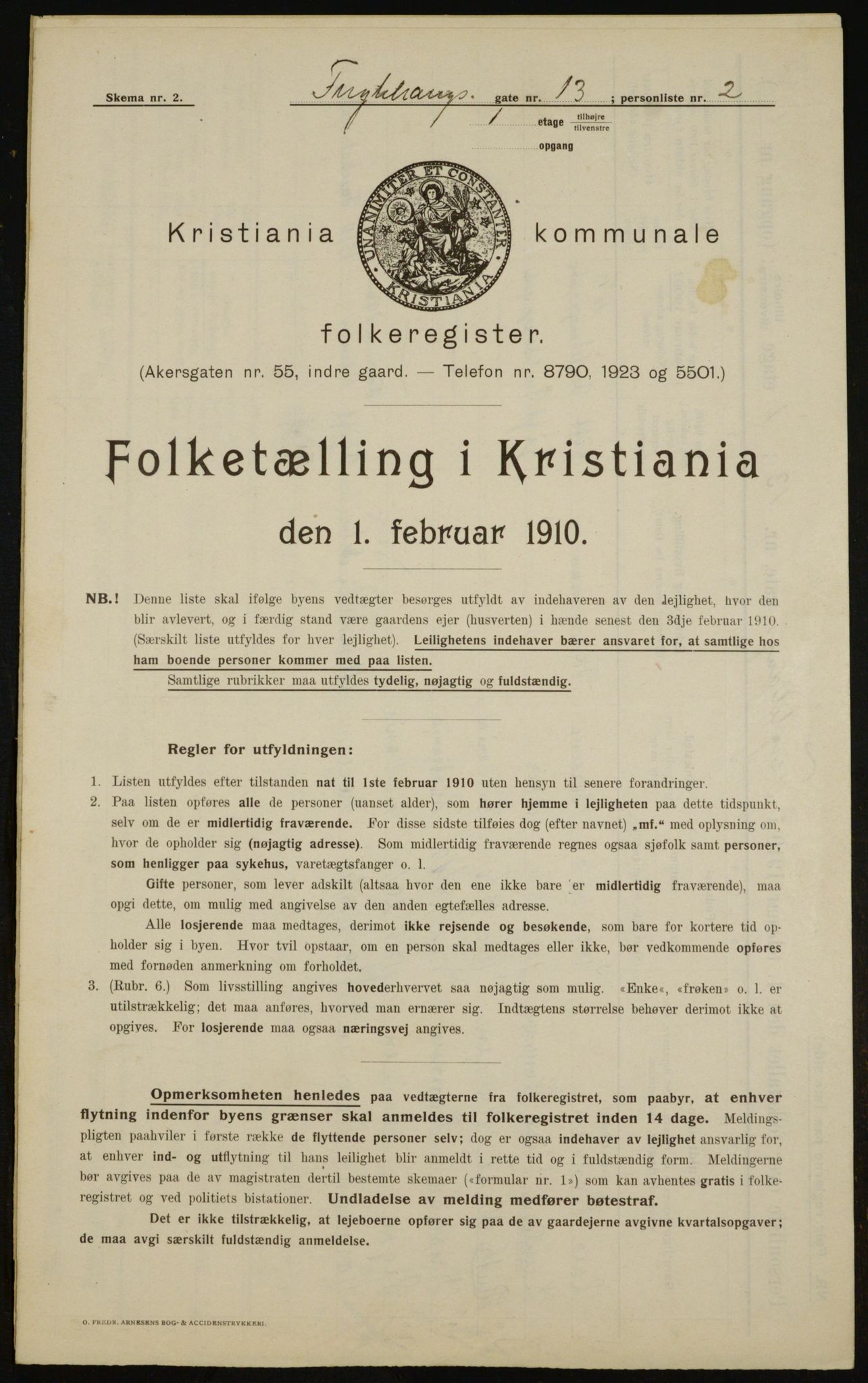 OBA, Municipal Census 1910 for Kristiania, 1910, p. 27088