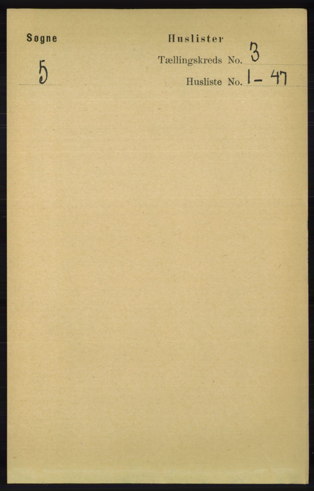 RA, 1891 census for 1018 Søgne, 1891, p. 265
