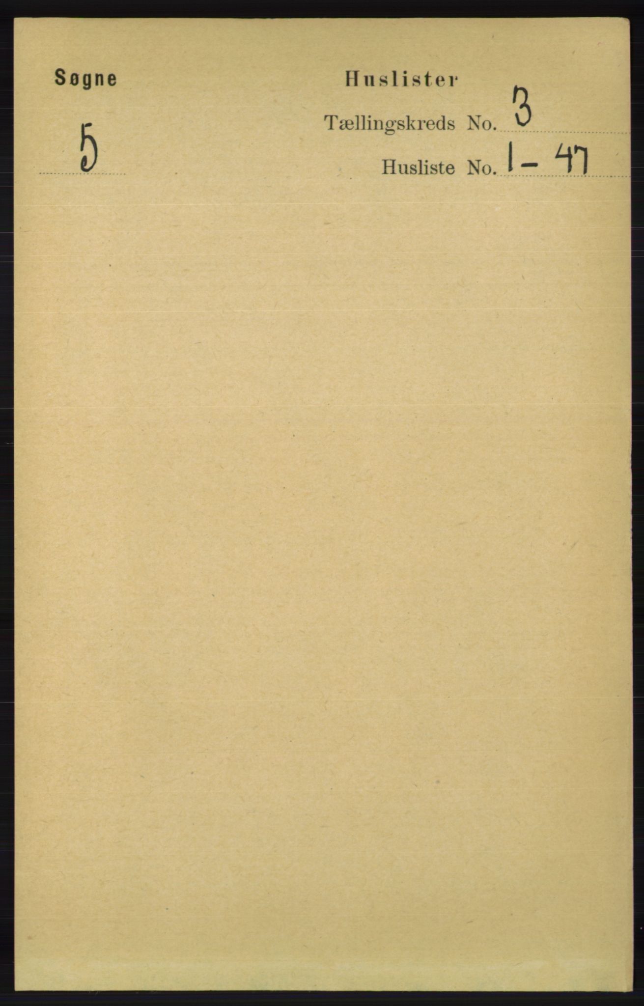 RA, 1891 census for 1018 Søgne, 1891, p. 265