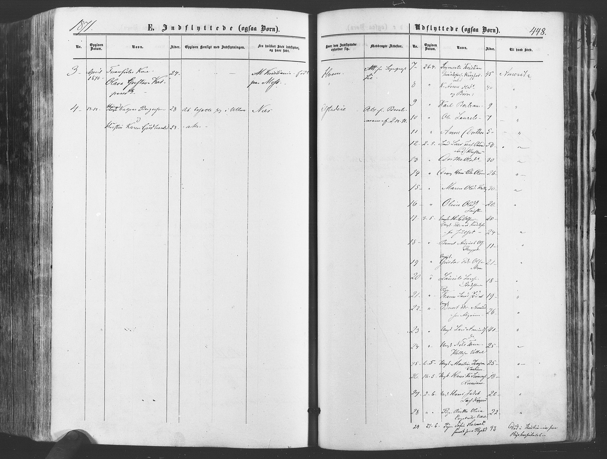 Ullensaker prestekontor Kirkebøker, AV/SAO-A-10236a/F/Fa/L0016: Parish register (official) no. I 16, 1863-1875, p. 448