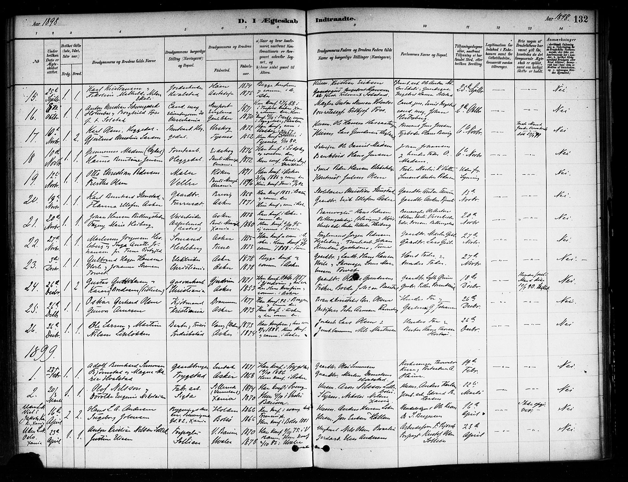 Asker prestekontor Kirkebøker, SAO/A-10256a/F/Fa/L0014: Parish register (official) no. I 14, 1879-1900, p. 132