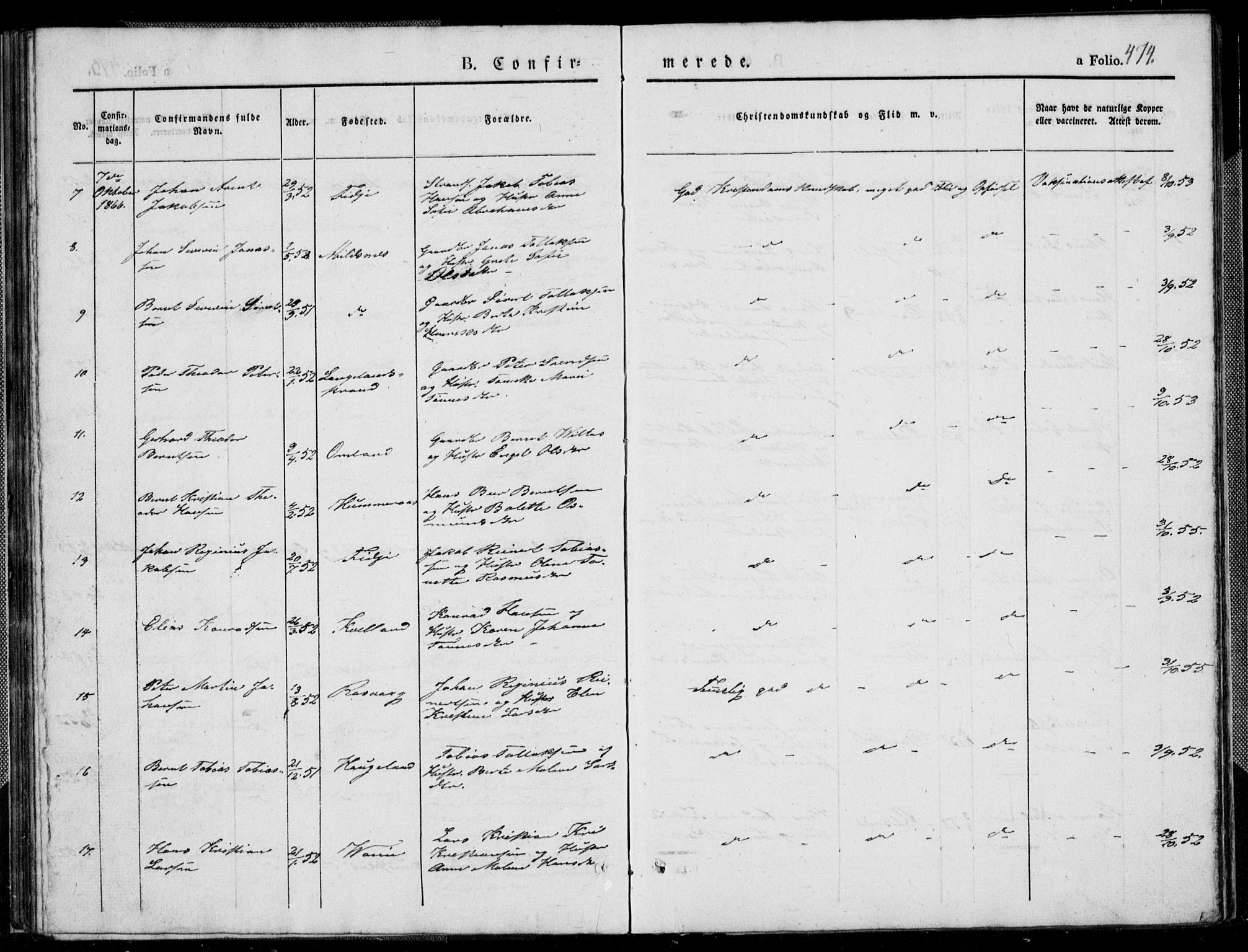Flekkefjord sokneprestkontor, SAK/1111-0012/F/Fb/Fbb/L0002: Parish register (copy) no. B 2b, 1831-1866, p. 474