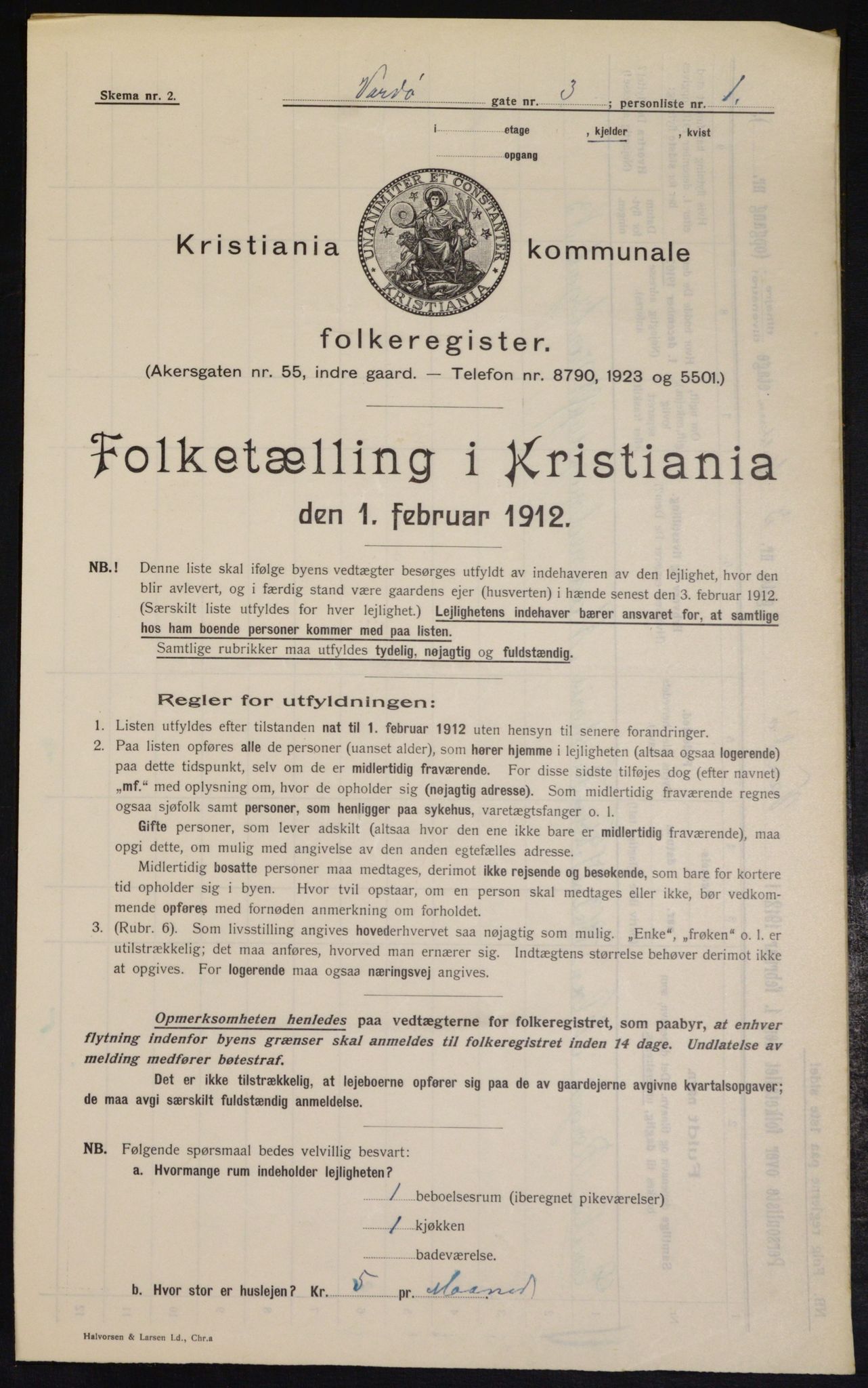 OBA, Municipal Census 1912 for Kristiania, 1912, p. 121823