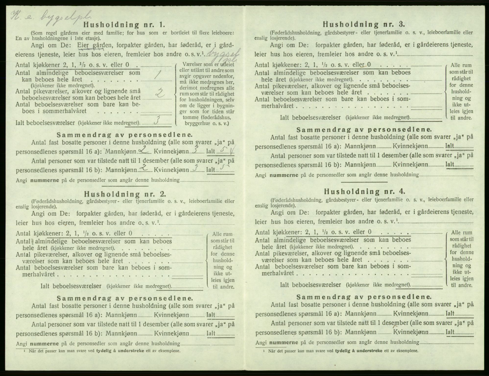 SAB, 1920 census for Jondal, 1920, p. 406