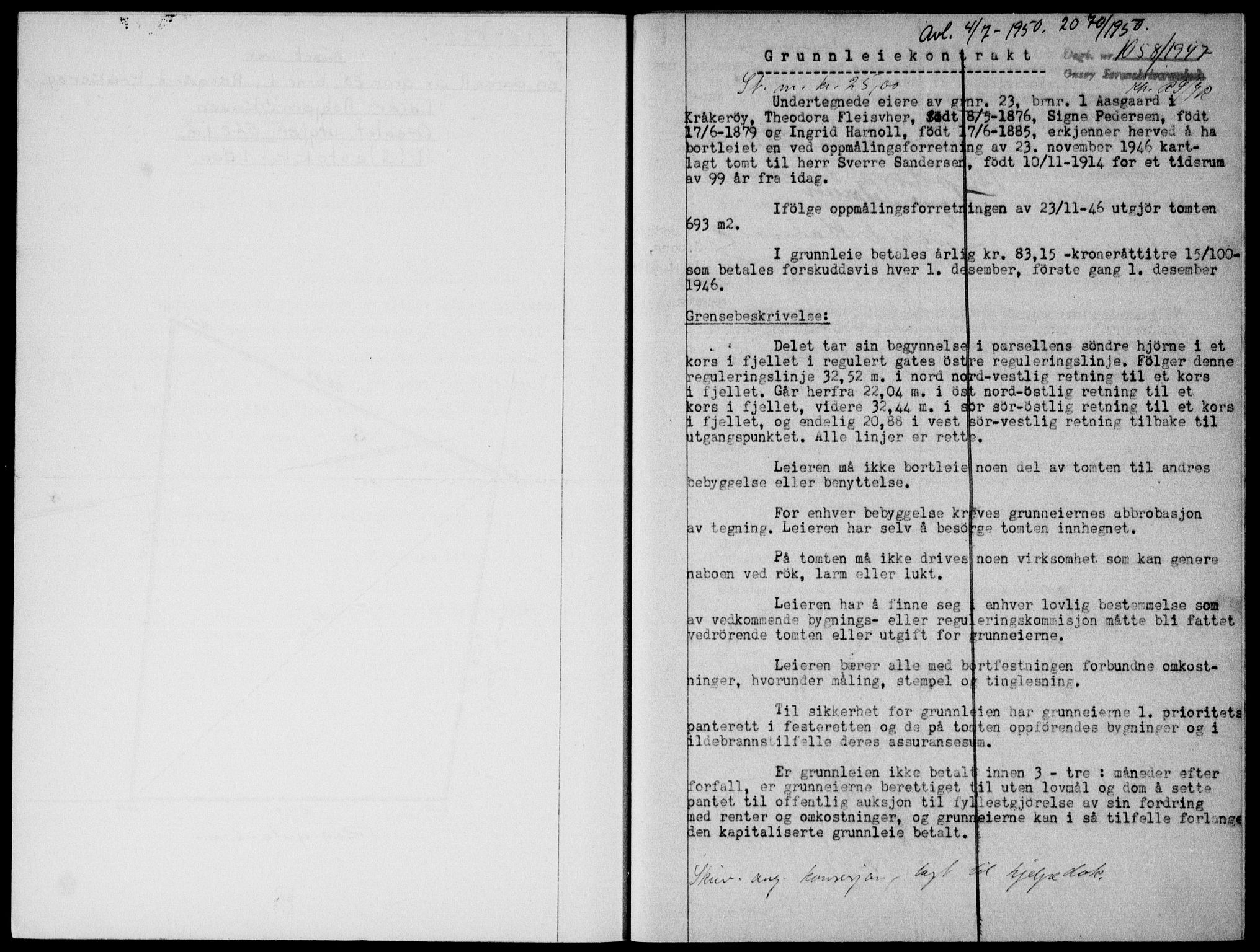 Onsøy sorenskriveri, SAO/A-10474/G/Ga/Gab/L0019b: Mortgage book no. II A-19 B, 1947-1947, Diary no: : 1058/1947
