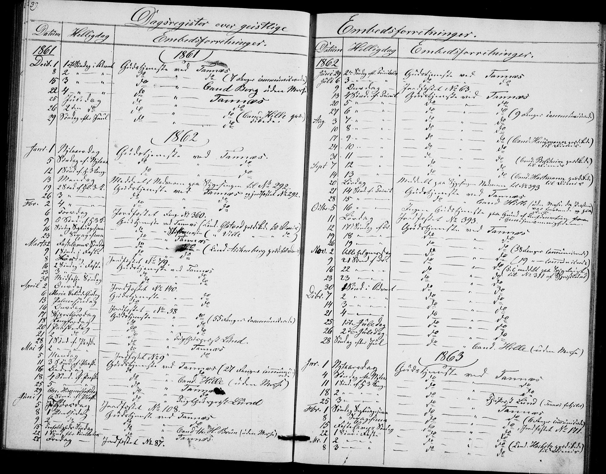 Akershus festnings slaveri Kirkebøker, SAO/A-10841/F/Fa/L0002: Parish register (official) no. 2, 1852-1883, p. 39
