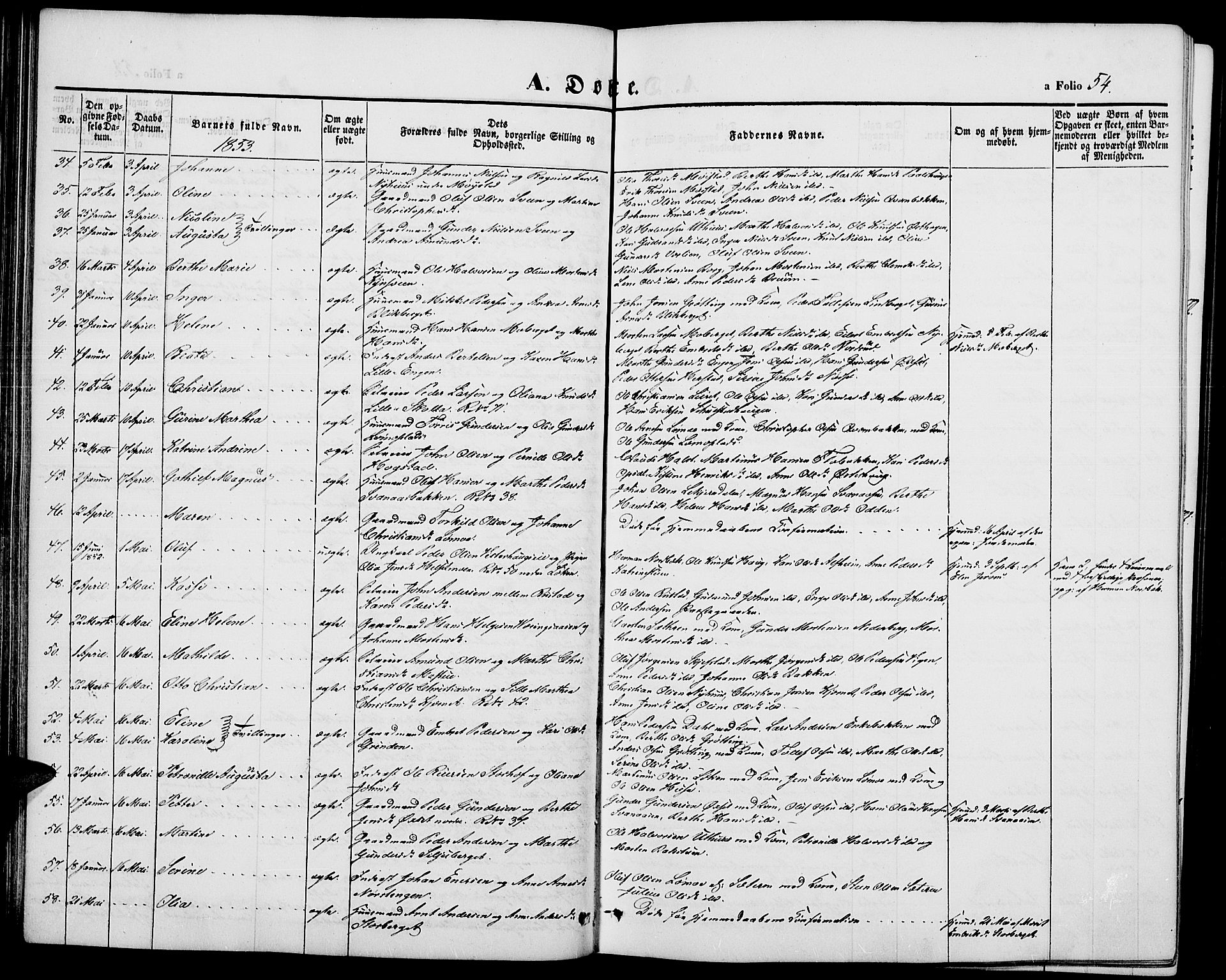 Elverum prestekontor, AV/SAH-PREST-044/H/Ha/Hab/L0002: Parish register (copy) no. 2, 1845-1855, p. 54