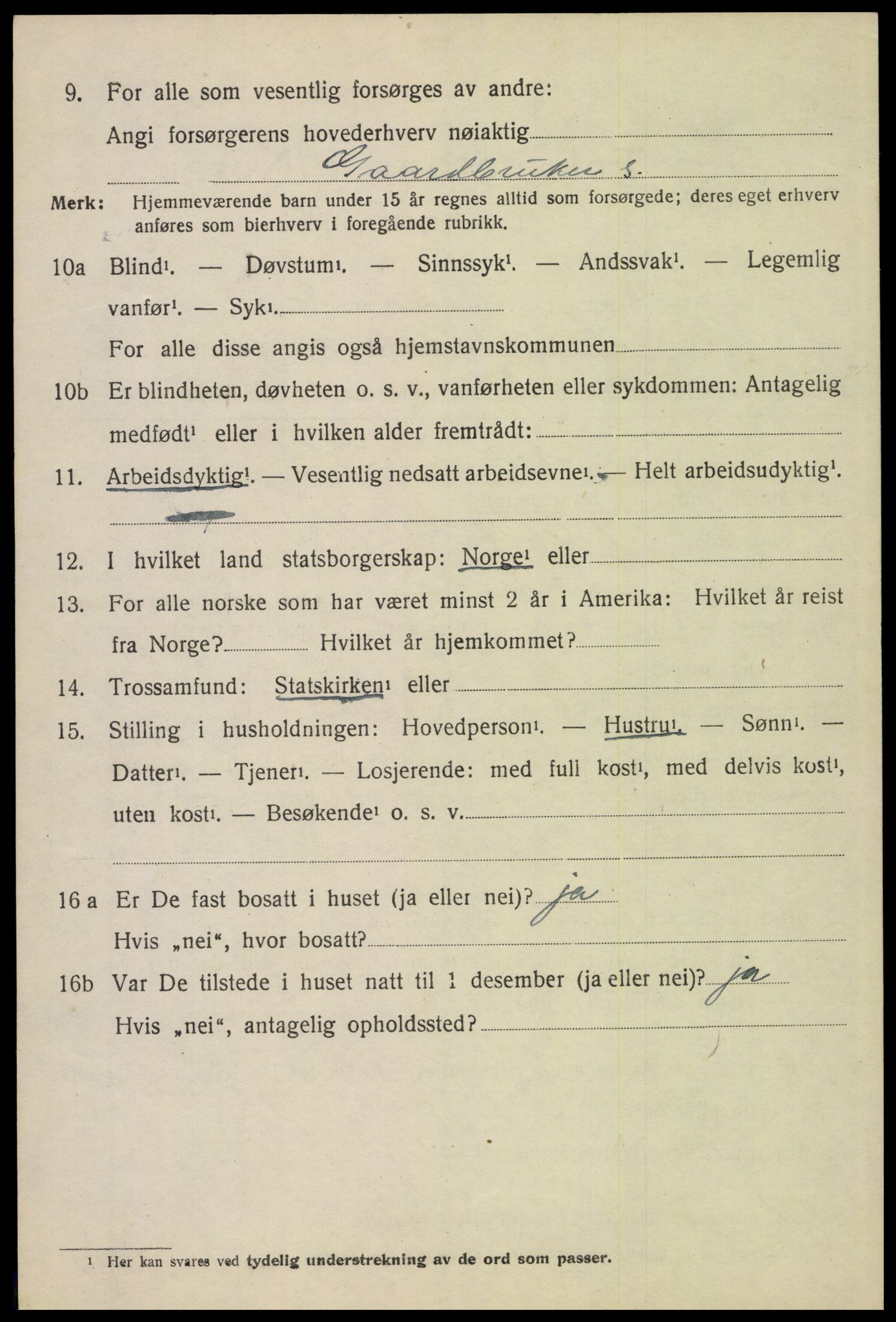 SAH, 1920 census for Sollia, 1920, p. 890