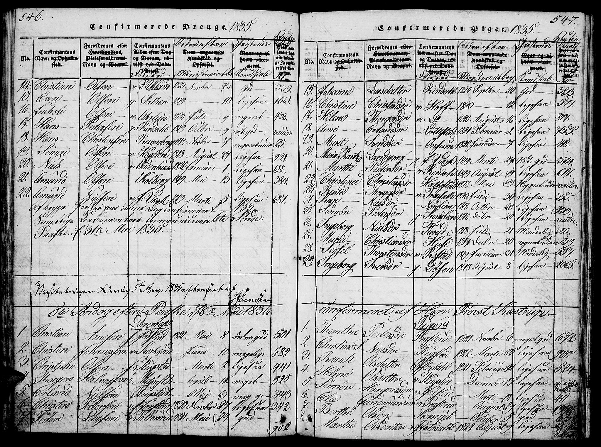 Fåberg prestekontor, SAH/PREST-086/H/Ha/Hab/L0004: Parish register (copy) no. 4, 1818-1837, p. 546-547