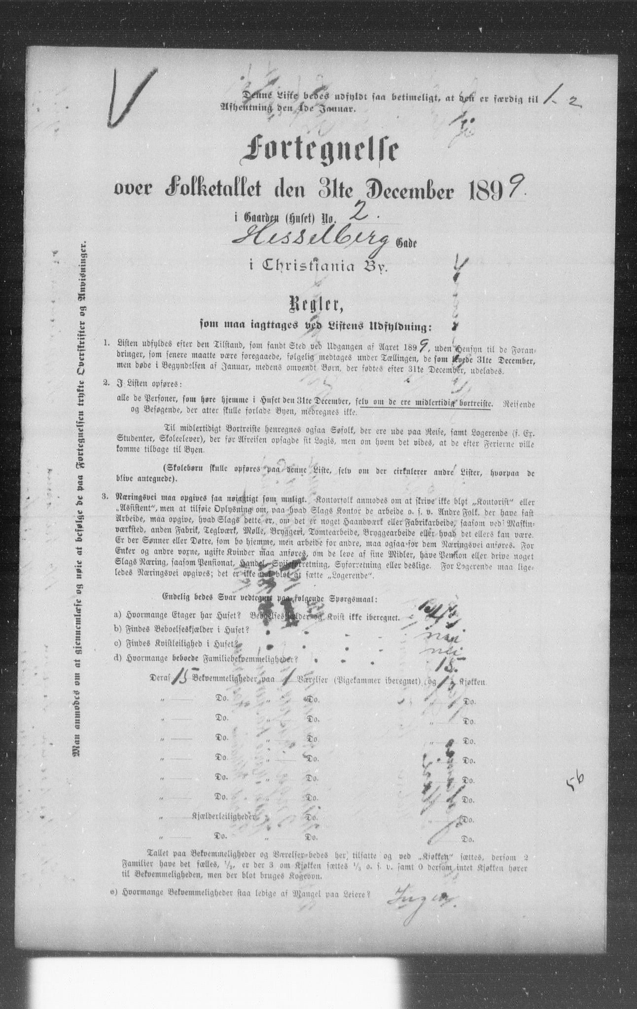 OBA, Municipal Census 1899 for Kristiania, 1899, p. 5232