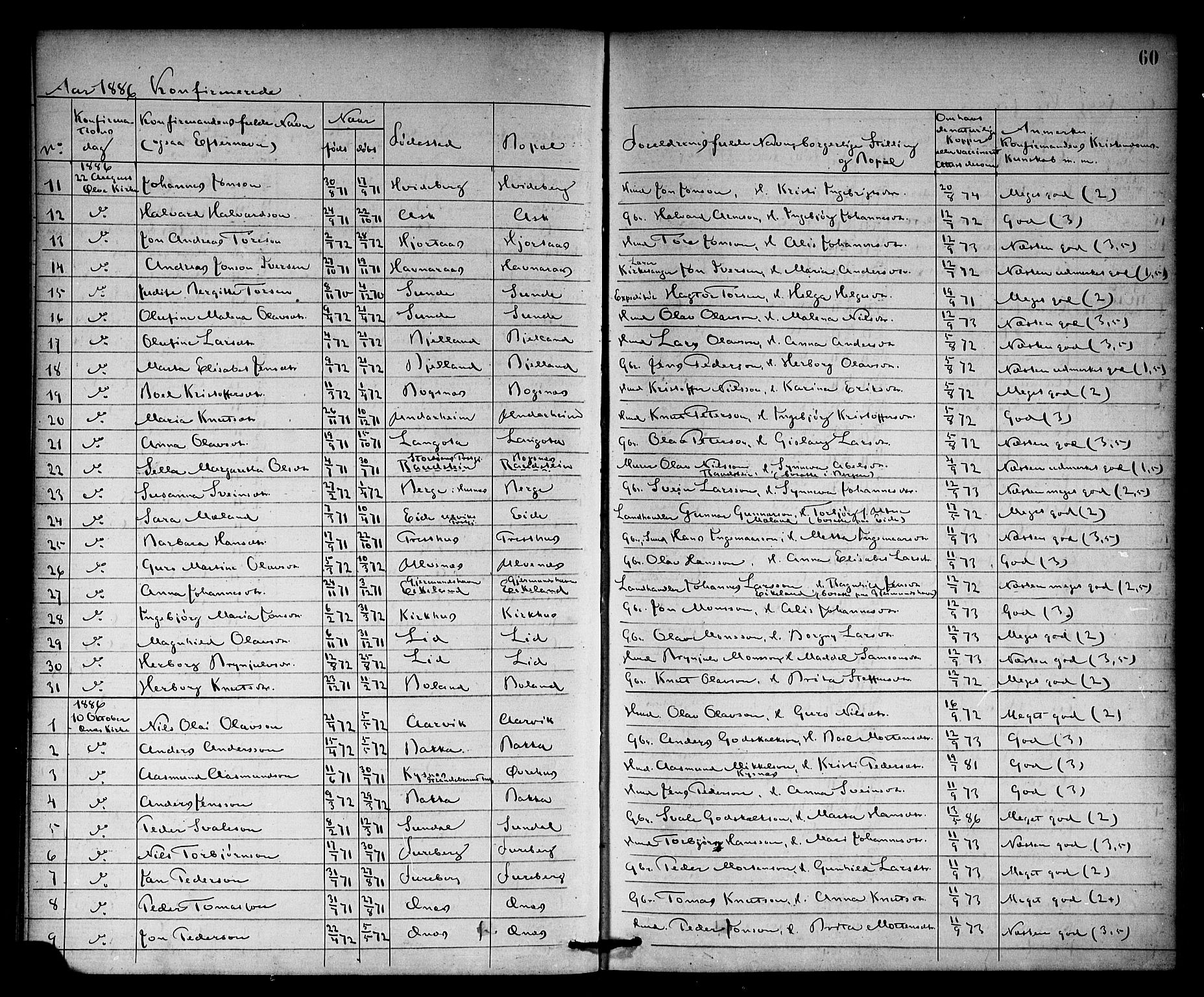 Kvinnherad sokneprestembete, SAB/A-76401/H/Haa: Parish register (official) no. A 10, 1867-1886, p. 60