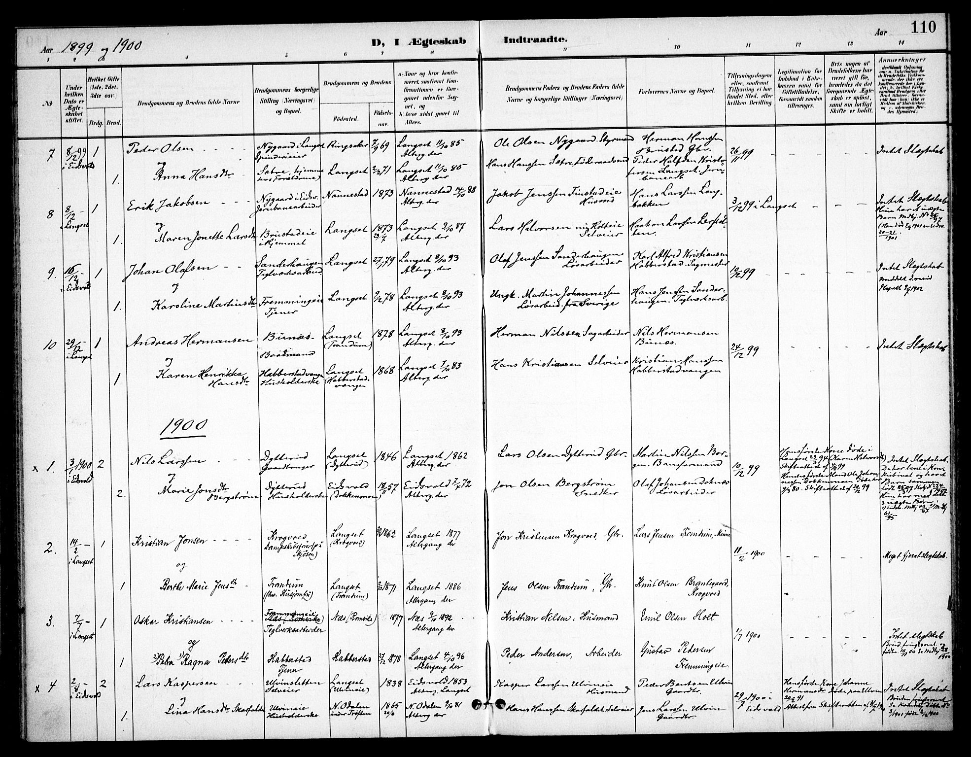 Eidsvoll prestekontor Kirkebøker, SAO/A-10888/F/Fb/L0002: Parish register (official) no. II 2, 1897-1907, p. 110
