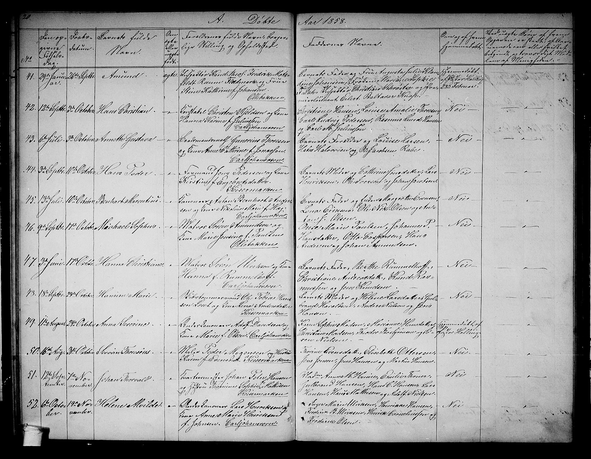 Horten kirkebøker, AV/SAKO-A-348/G/Ga/L0001: Parish register (copy) no. 1, 1855-1863, p. 20