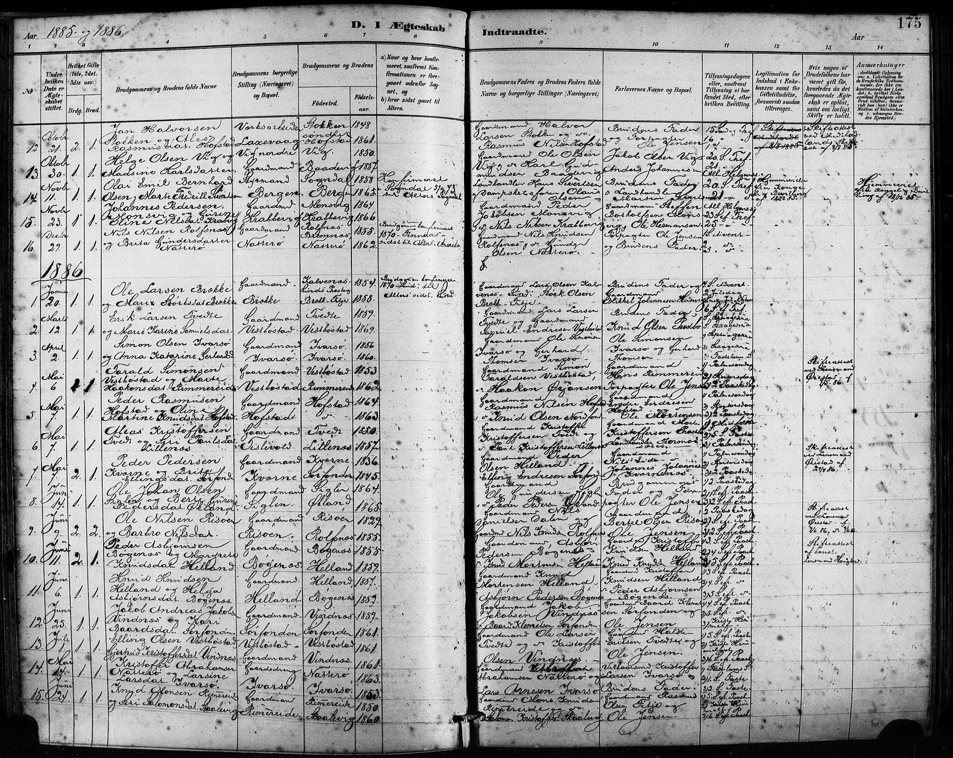 Fitjar sokneprestembete, SAB/A-99926: Parish register (official) no. A 2, 1882-1899, p. 175