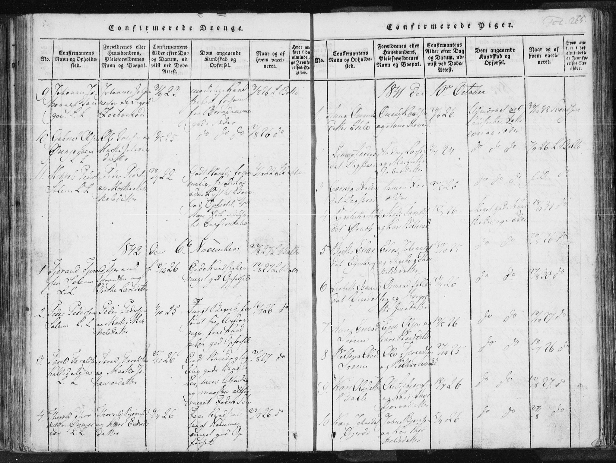 Vikedal sokneprestkontor, SAST/A-101840/01/IV: Parish register (official) no. A 3, 1817-1850, p. 265