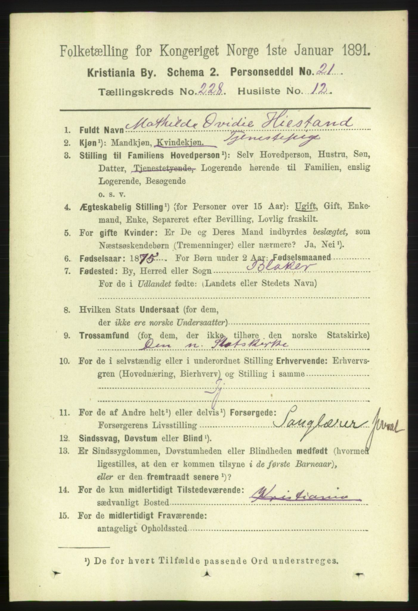 RA, 1891 census for 0301 Kristiania, 1891, p. 139737