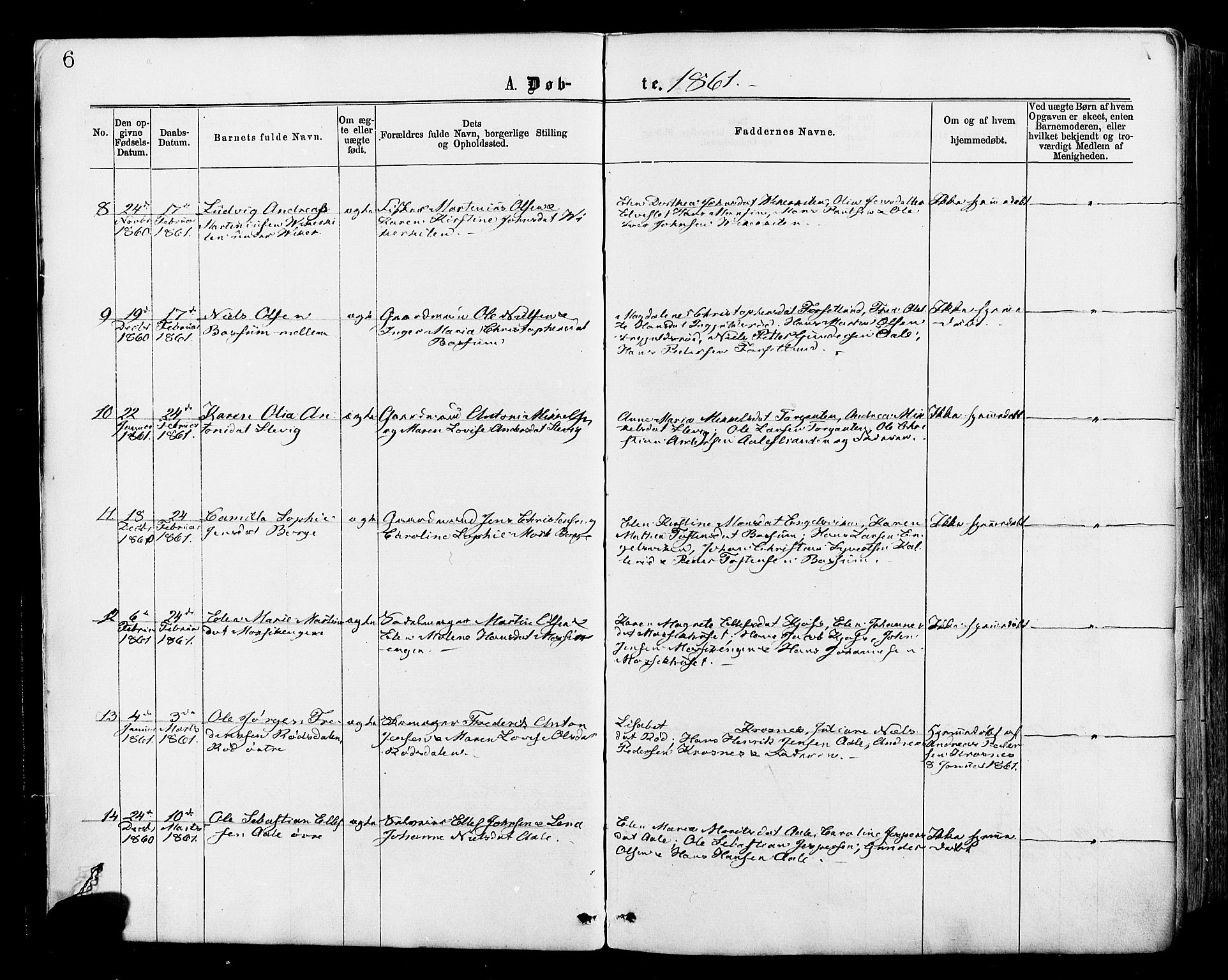 Onsøy prestekontor Kirkebøker, AV/SAO-A-10914/F/Fa/L0004: Parish register (official) no. I 4, 1861-1877, p. 6