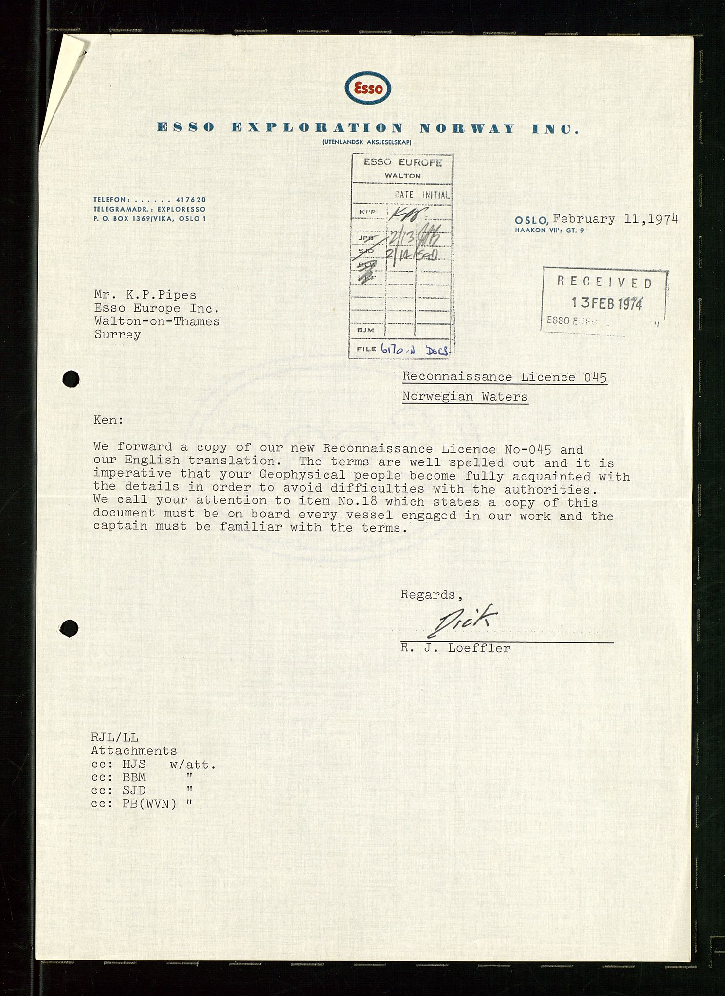 Pa 1512 - Esso Exploration and Production Norway Inc., AV/SAST-A-101917/E/Ea/L0025: Sak og korrespondanse, 1966-1974, p. 403