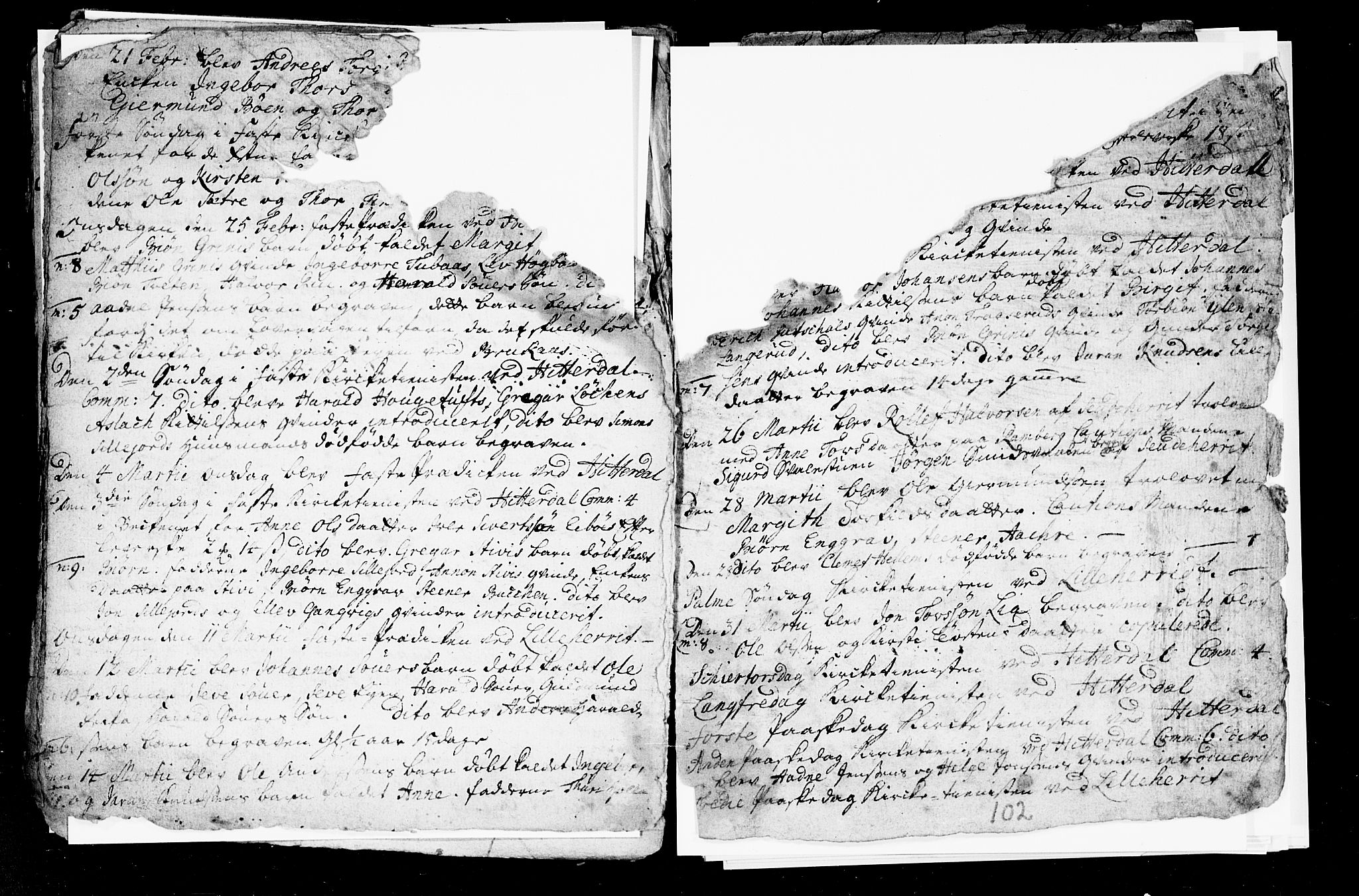 Heddal kirkebøker, SAKO/A-268/F/Fa/L0002: Parish register (official) no. I 2, 1699-1722, p. 102