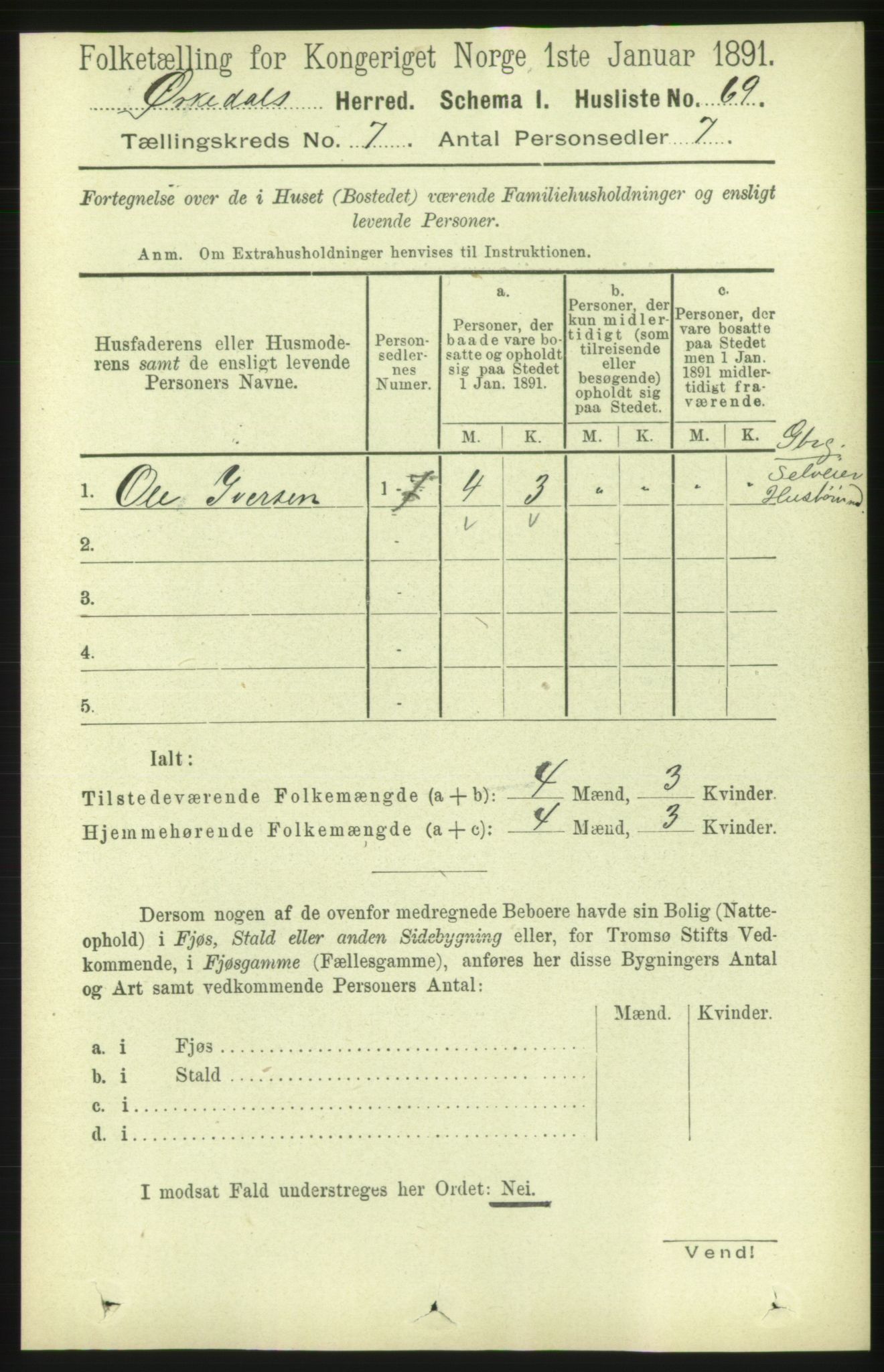 RA, 1891 census for 1638 Orkdal, 1891, p. 3430