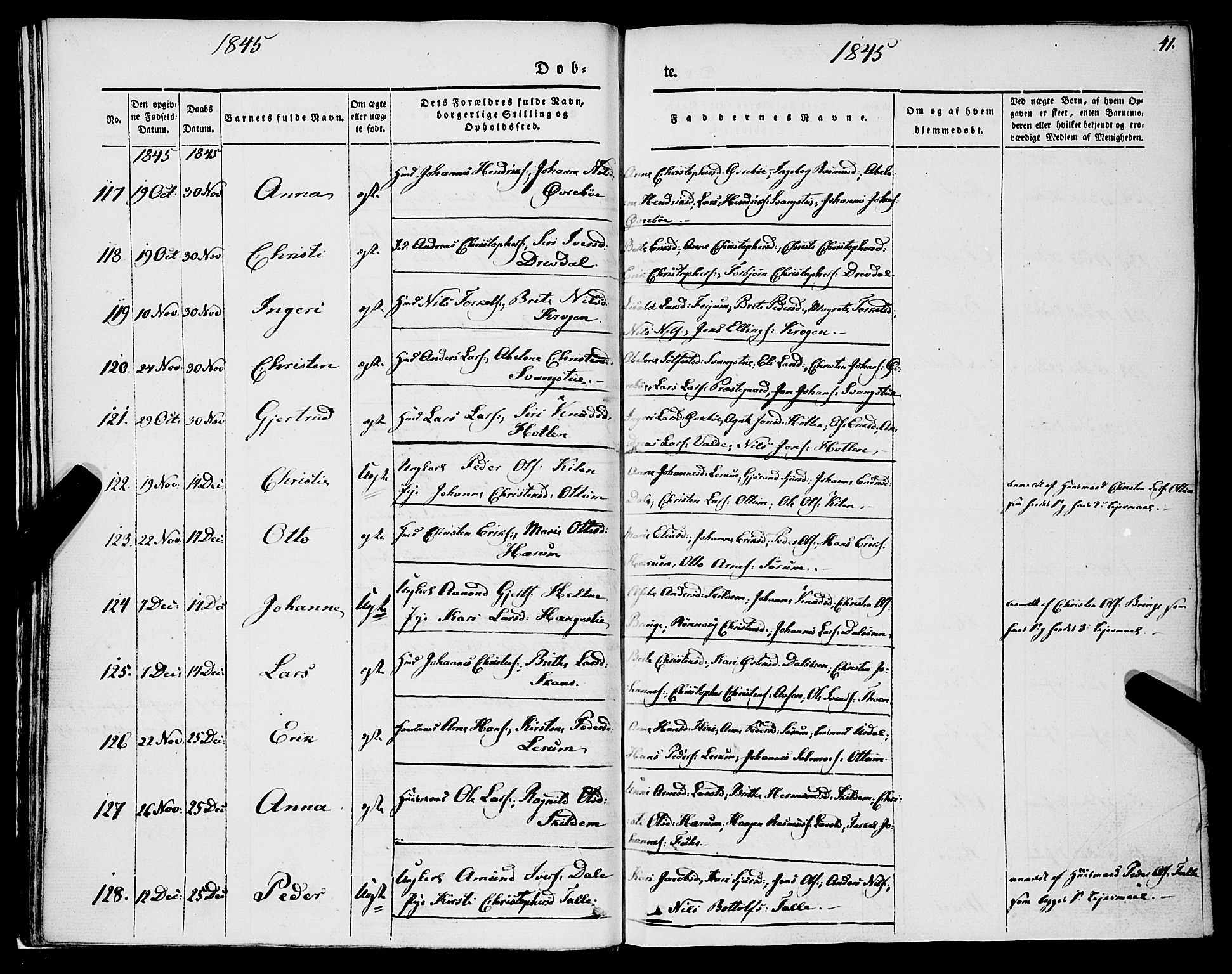 Luster sokneprestembete, AV/SAB-A-81101/H/Haa/Haaa/L0006: Parish register (official) no. A 6, 1840-1848, p. 41