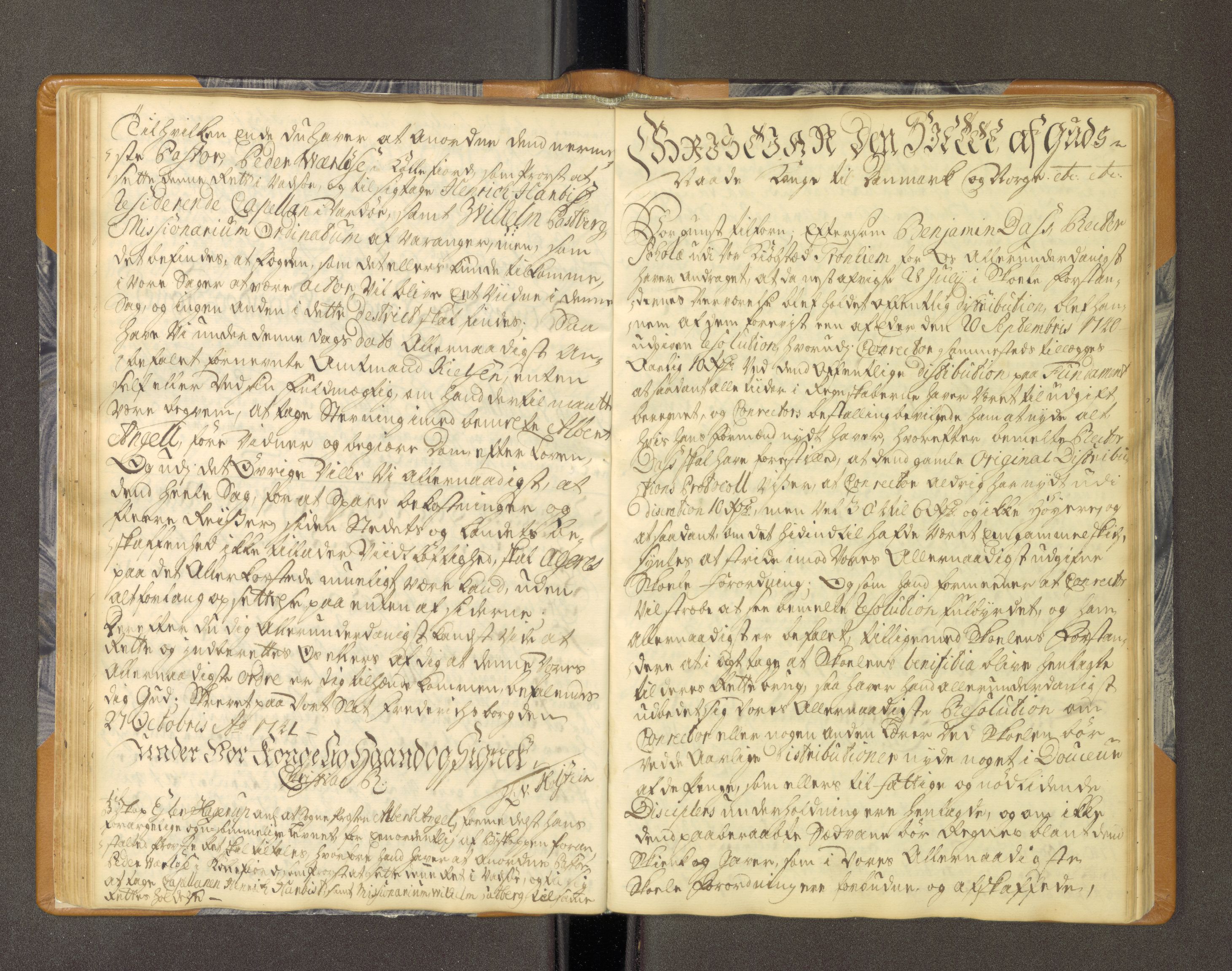 Nidaros biskop, AV/SAT-A-0968/F/L0005: Kopibok 1, innkomne kongelege brev, 1731-1747