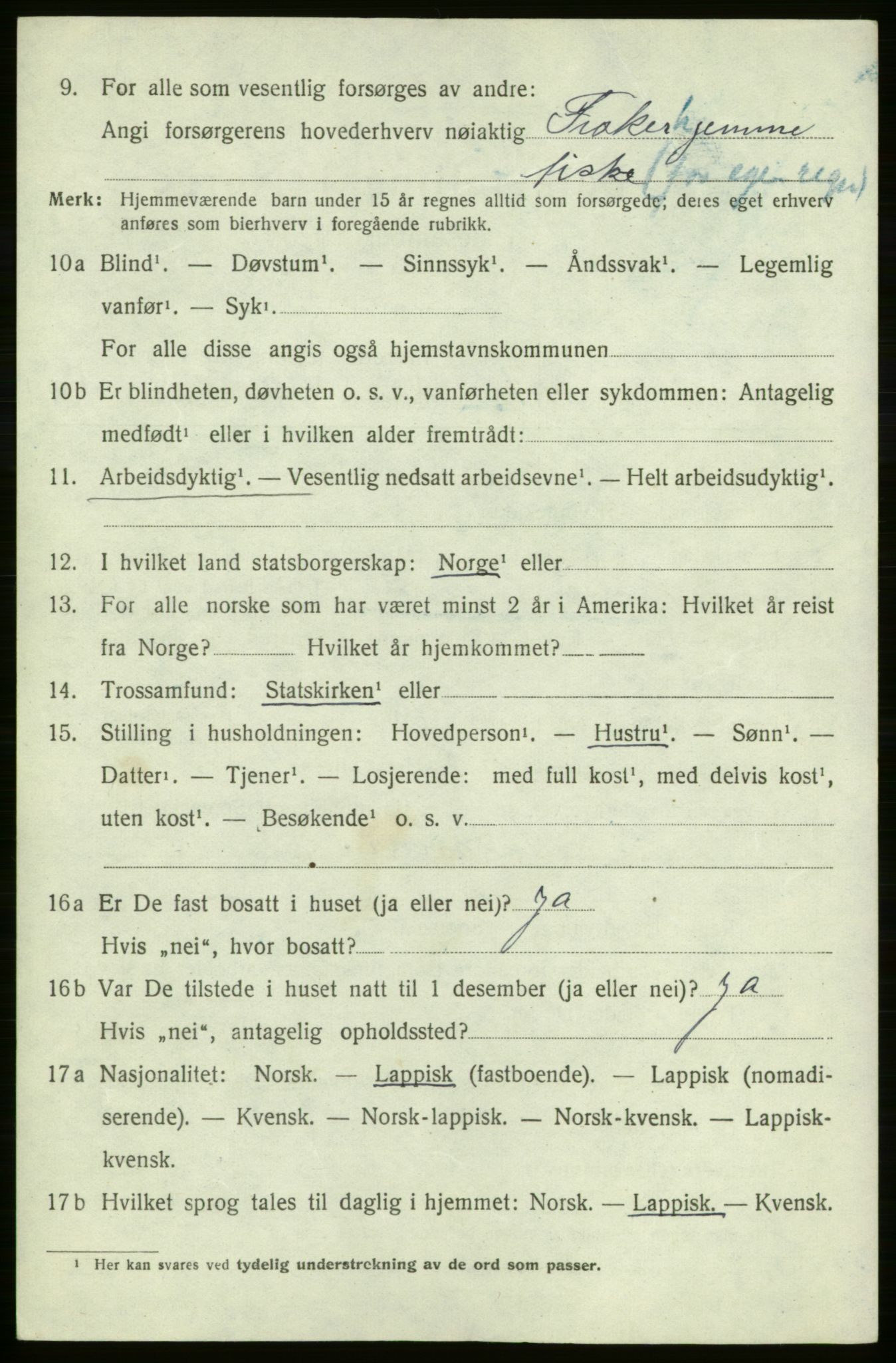 SATØ, 1920 census for , 1920, p. 651