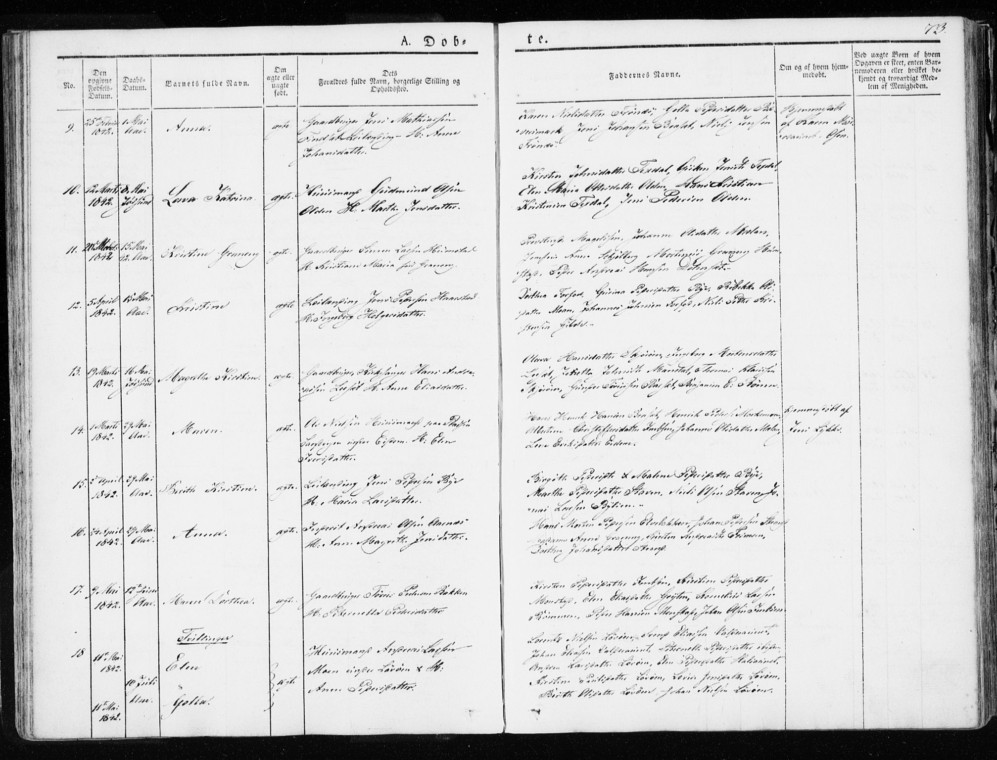 Ministerialprotokoller, klokkerbøker og fødselsregistre - Sør-Trøndelag, SAT/A-1456/655/L0676: Parish register (official) no. 655A05, 1830-1847, p. 73