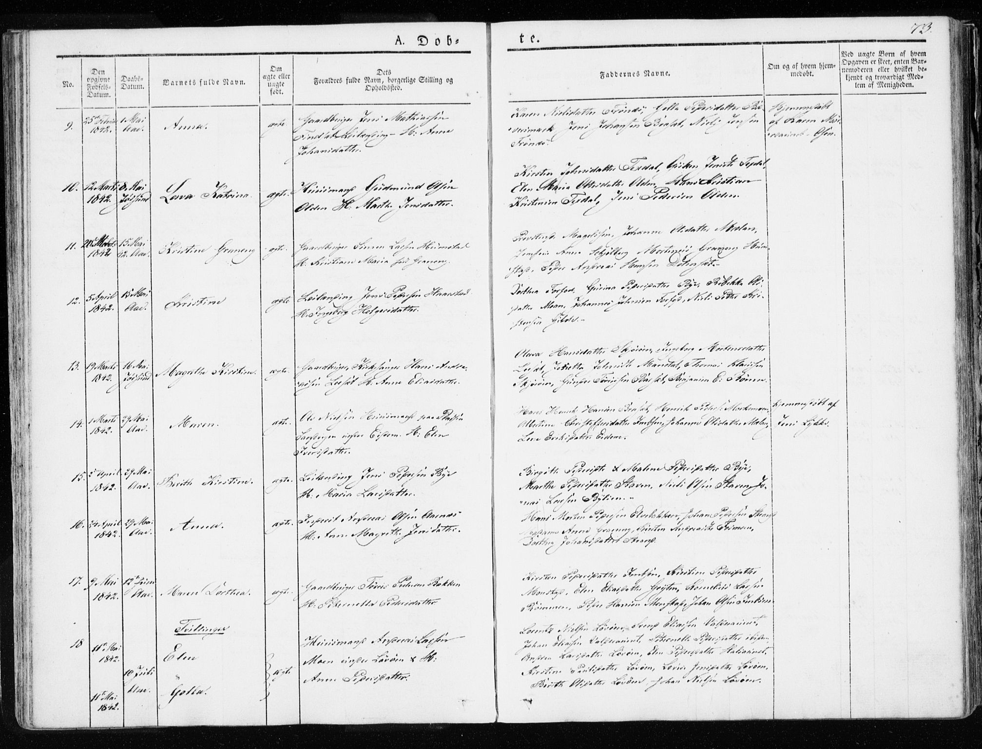 Ministerialprotokoller, klokkerbøker og fødselsregistre - Sør-Trøndelag, AV/SAT-A-1456/655/L0676: Parish register (official) no. 655A05, 1830-1847, p. 73