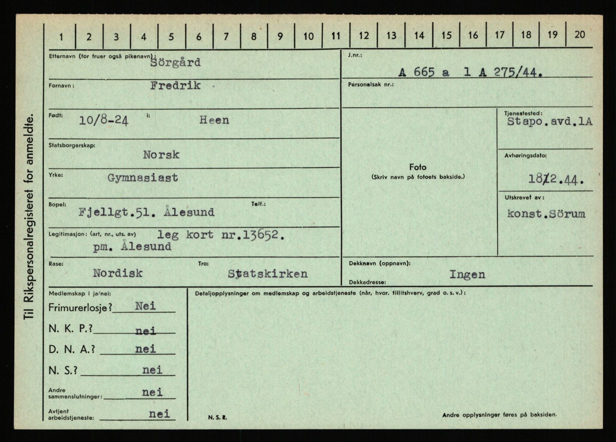 Statspolitiet - Hovedkontoret / Osloavdelingen, AV/RA-S-1329/C/Ca/L0015: Svea - Tøsse, 1943-1945, p. 1629