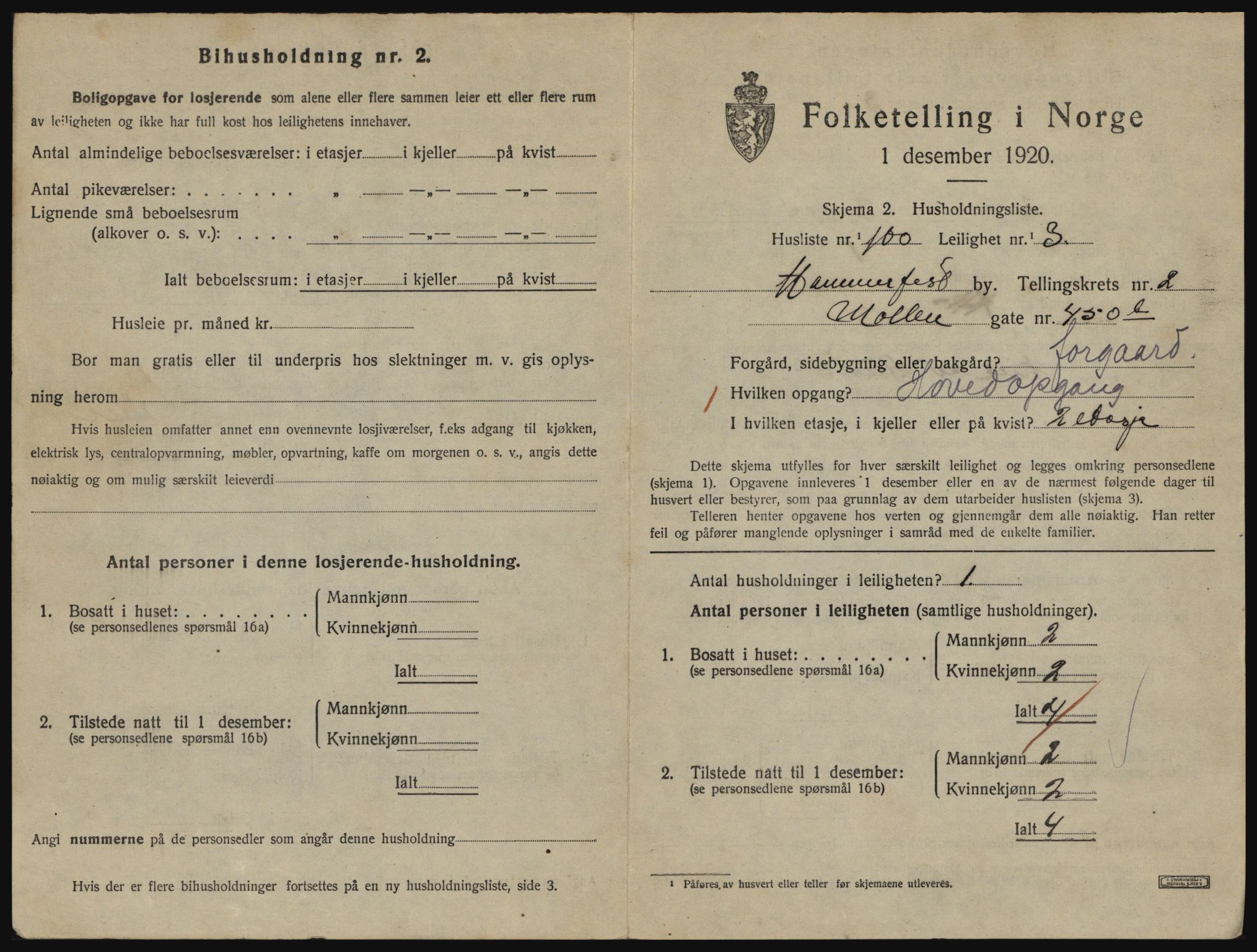 SATØ, 1920 census for Hammerfest, 1920, p. 2176