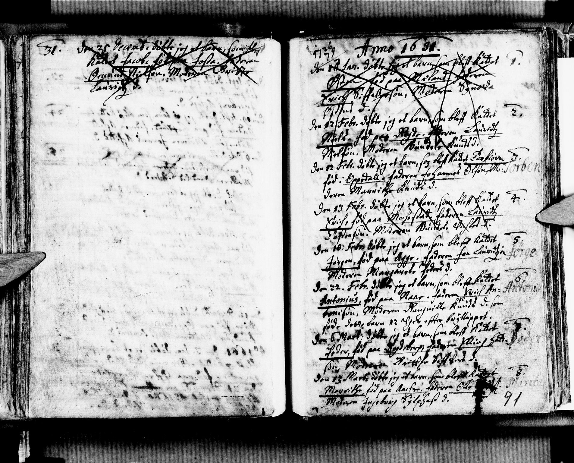 Ullensvang sokneprestembete, SAB/A-78701/H/Haa: Parish register (official) no. A 1 /1, 1669-1718, p. 91