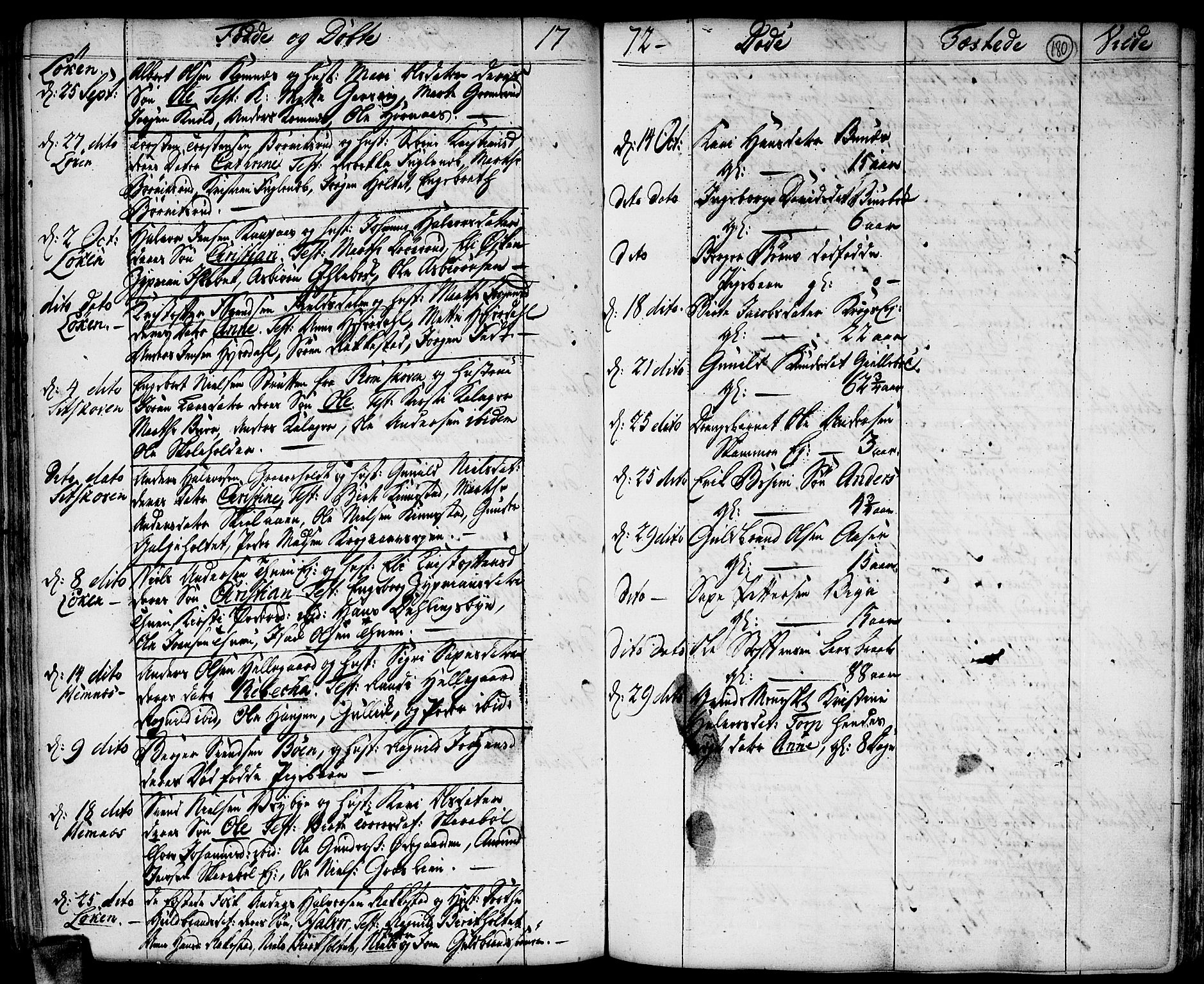 Høland prestekontor Kirkebøker, SAO/A-10346a/F/Fa/L0004: Parish register (official) no. I 4, 1757-1780, p. 180
