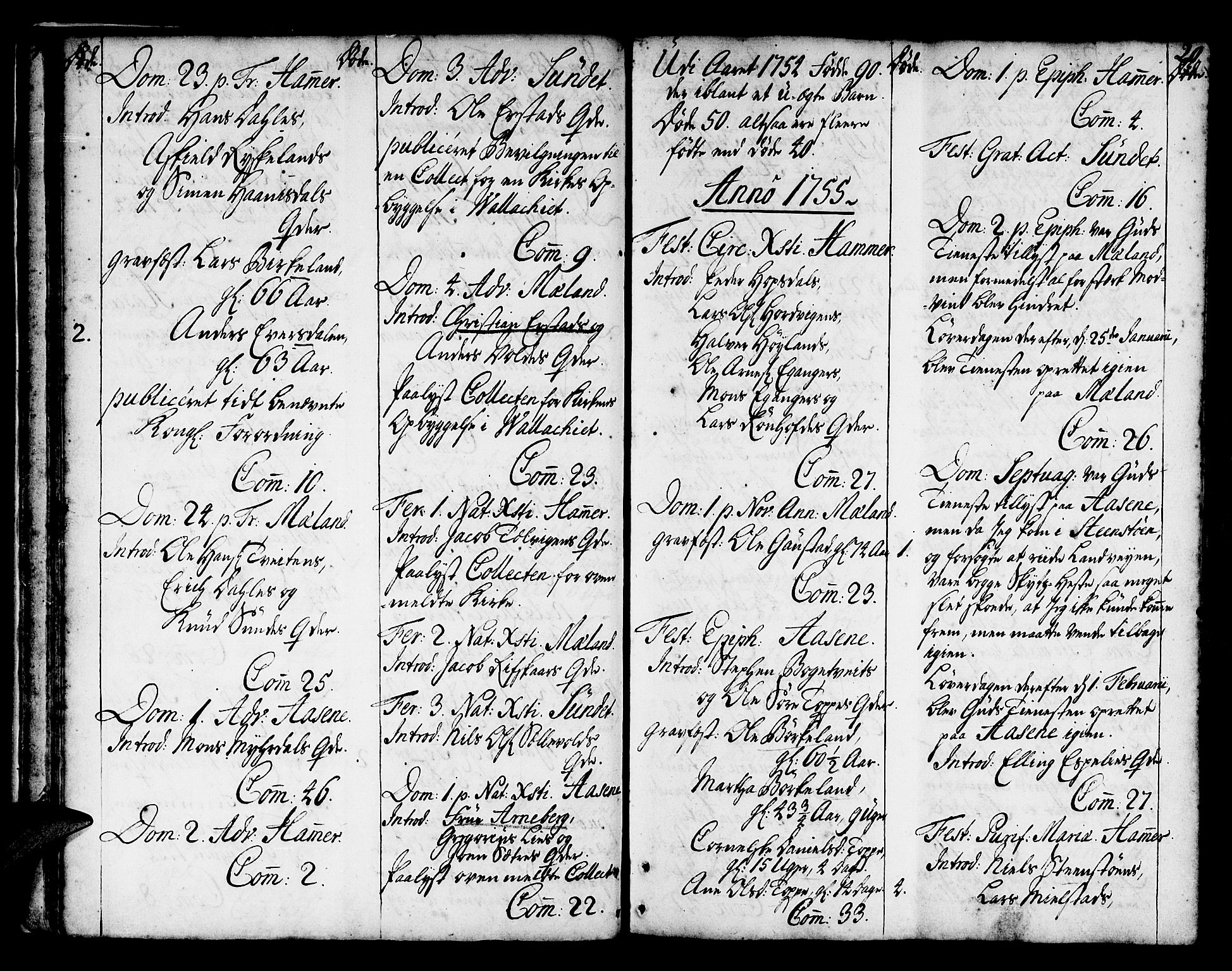 Hamre sokneprestembete, SAB/A-75501/H/Ha/Haa/Haaa/L0006: Parish register (official) no. A 6, 1750-1761, p. 20