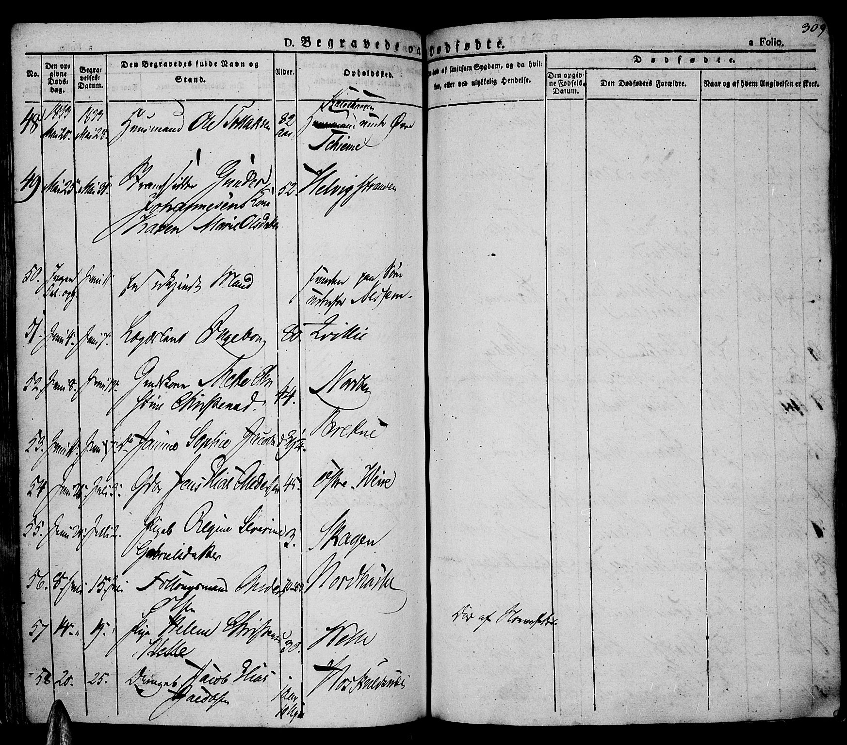 Lista sokneprestkontor, AV/SAK-1111-0027/F/Fa/L0008: Parish register (official) no. A 8, 1823-1835, p. 309